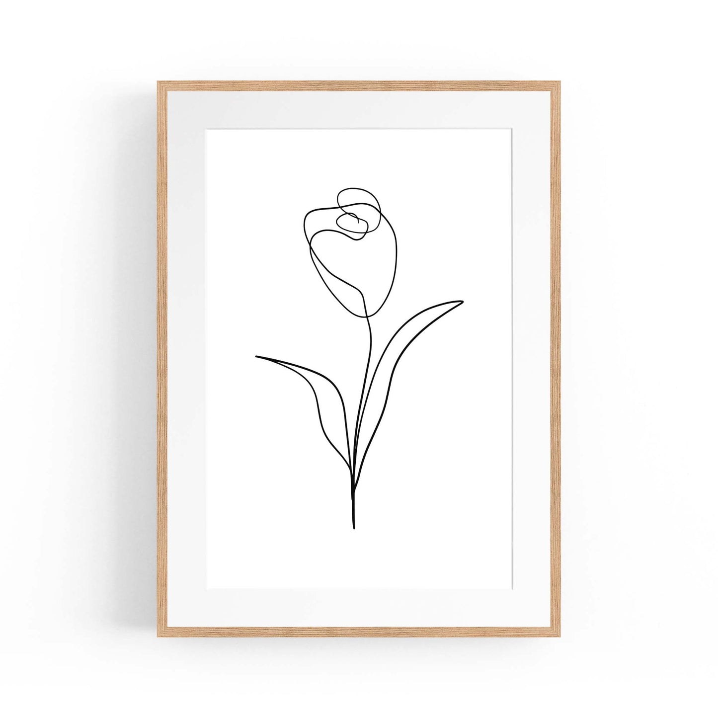 Minimal Floral Drawing Flower Abstract Wall Art #26 - The Affordable Art Company