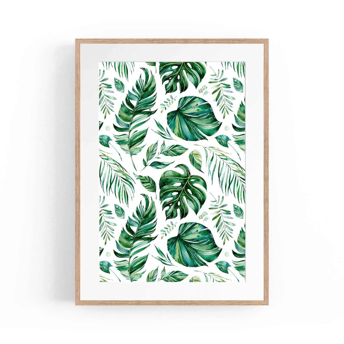 Tropical Leaf Pattern Green Plant Leaves Wall Art #3 - The Affordable Art Company