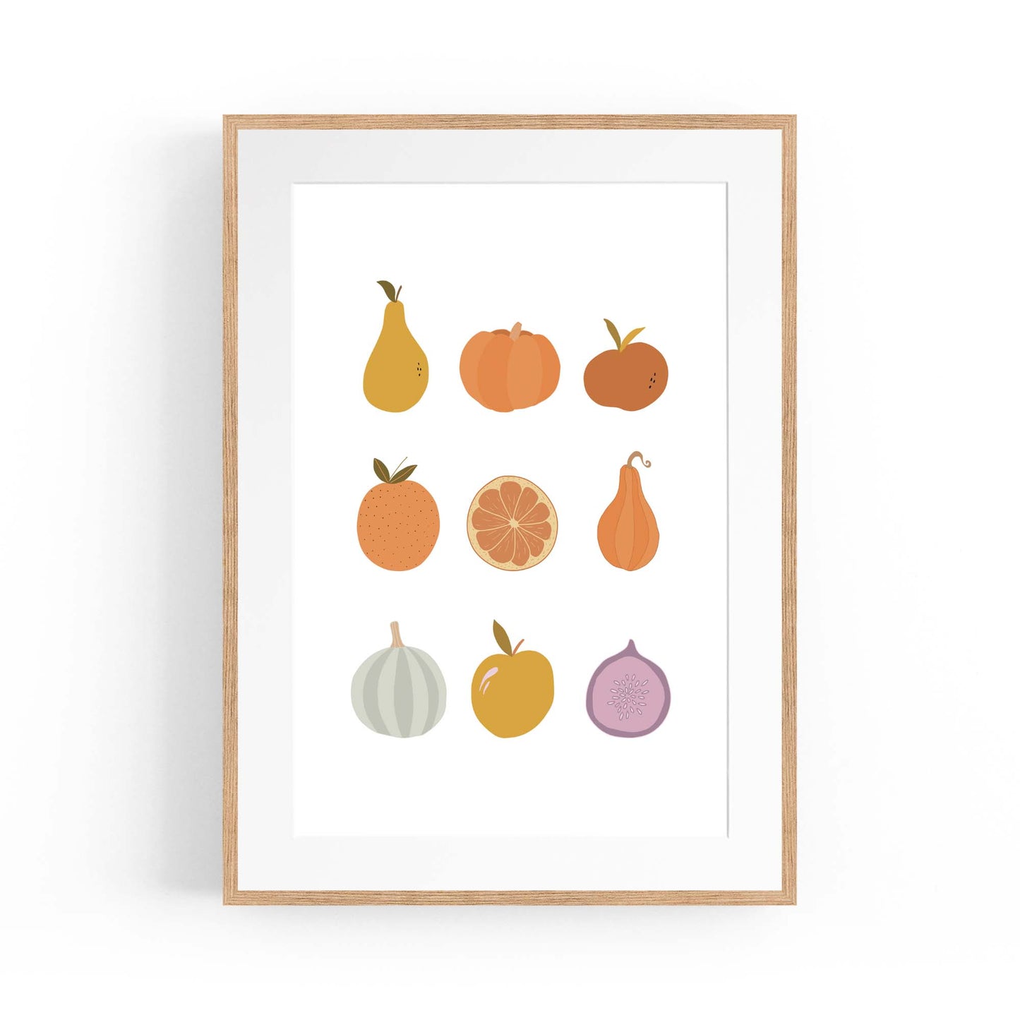 Minimal Fruit Collection Kitchen Food Wall Art - The Affordable Art Company