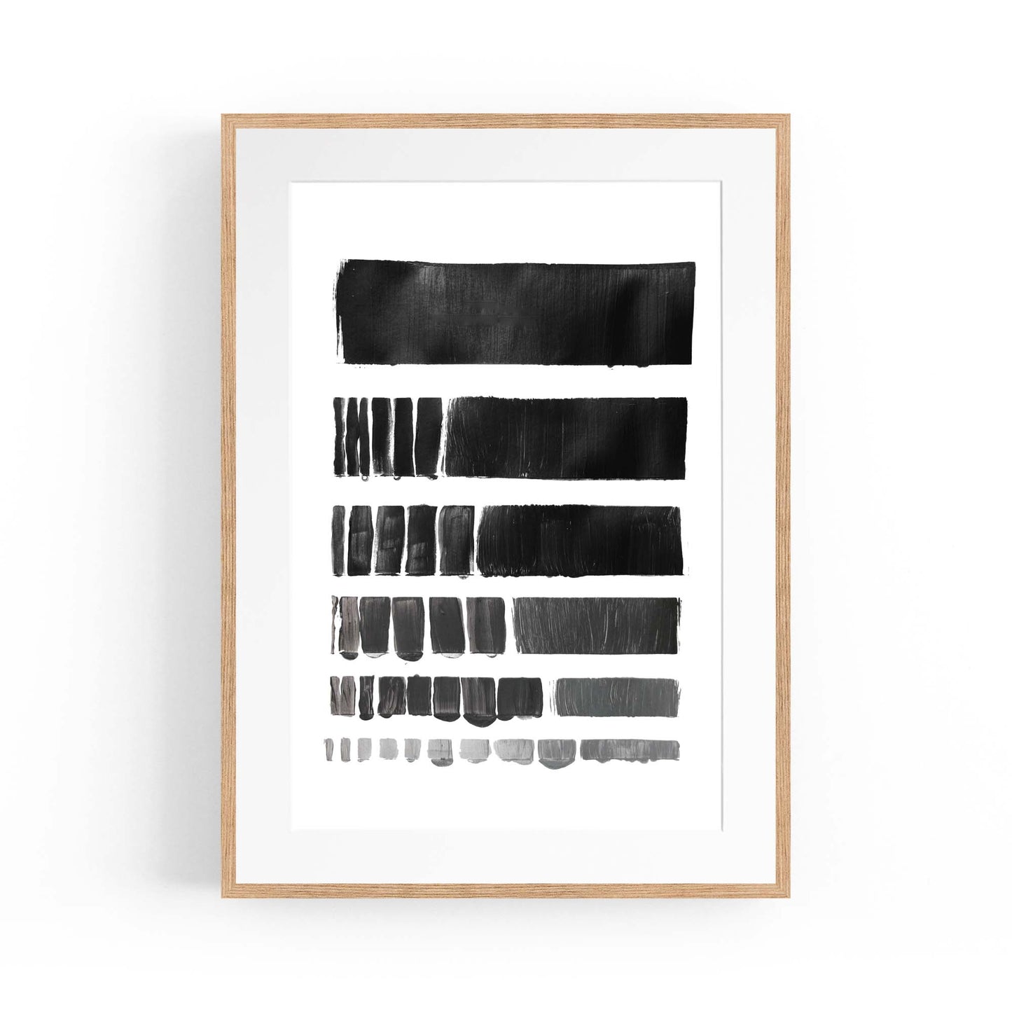 Black Brush Strokes Abstract Minimal Wall Art - The Affordable Art Company