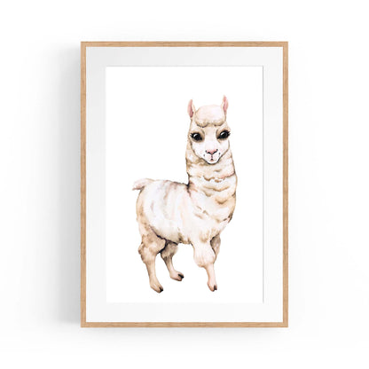 Cartoon Llama Cute Nursery Baby Animal Wall Art - The Affordable Art Company