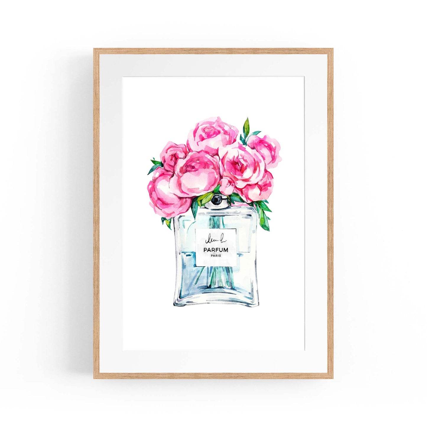 Pink Floral Perfume Bottle Fashion Flowers Wall Art #8 - The Affordable Art Company