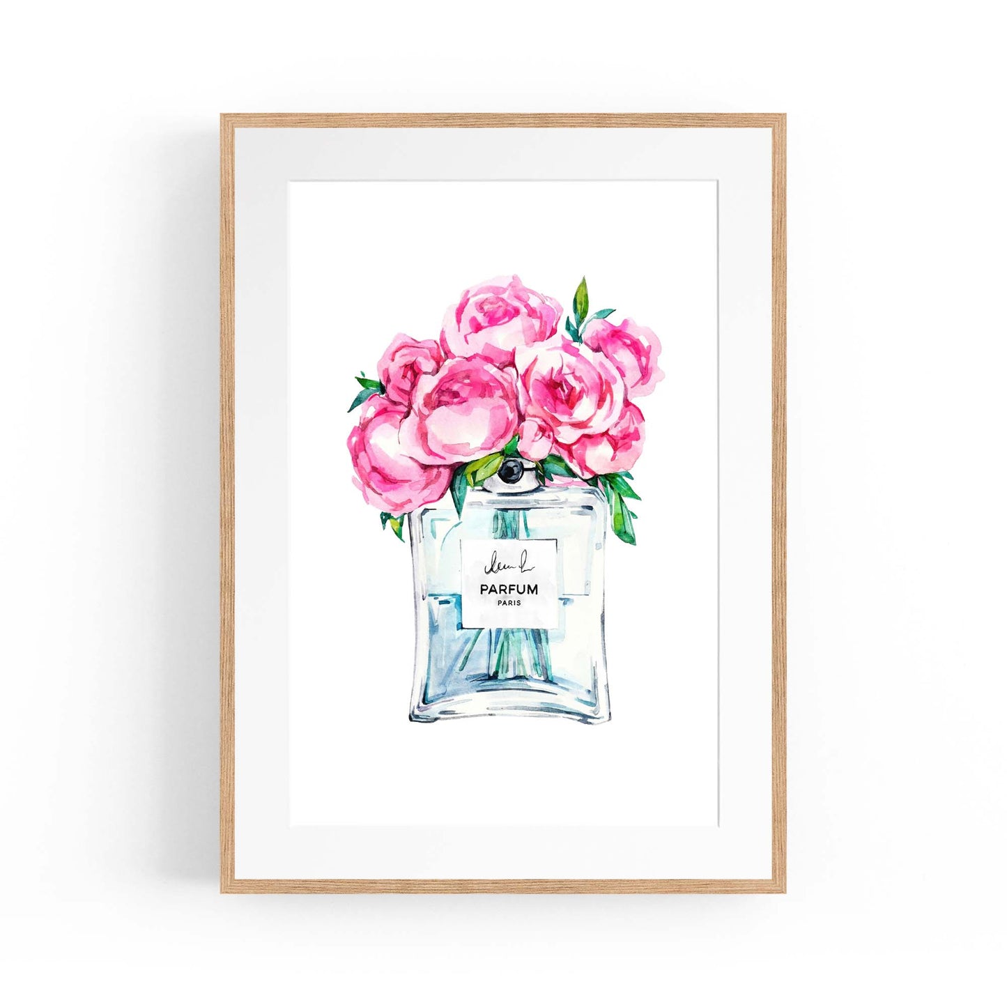 Pink Floral Perfume Bottle Fashion Flowers Wall Art #8 - The Affordable Art Company