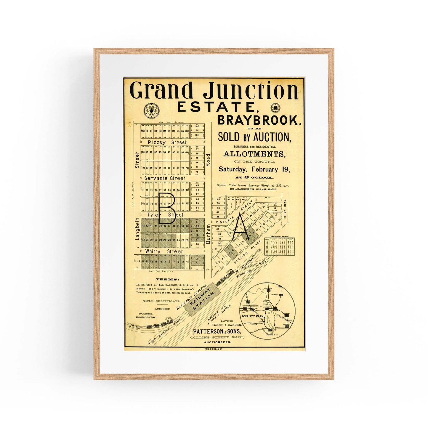 Braybrook Melbourne Vintage Real Estate Advert Art - The Affordable Art Company