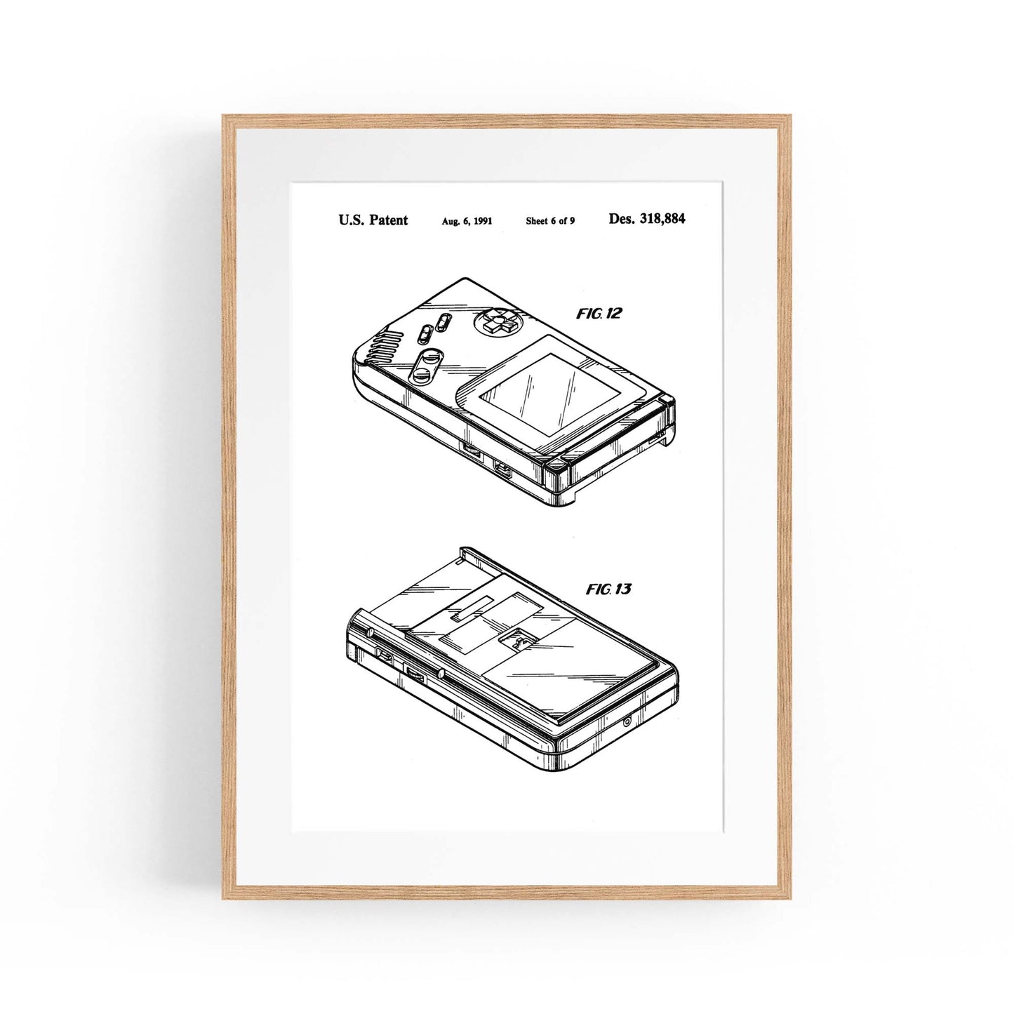 Vintage Game Boy Patent Gift Wall Art #2 - The Affordable Art Company
