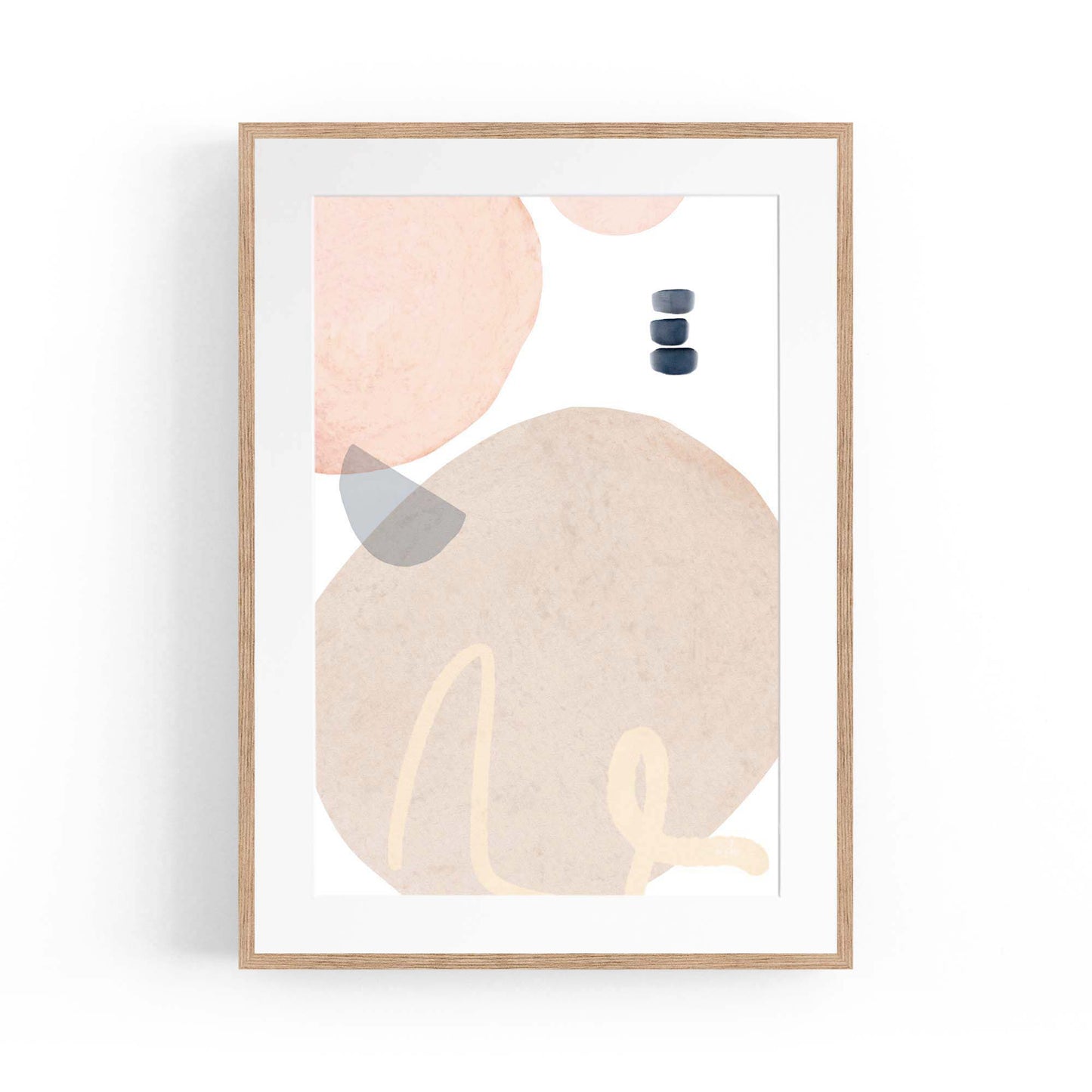 Minimal Pastel Abstract Retro Painting Wall Art #3 - The Affordable Art Company