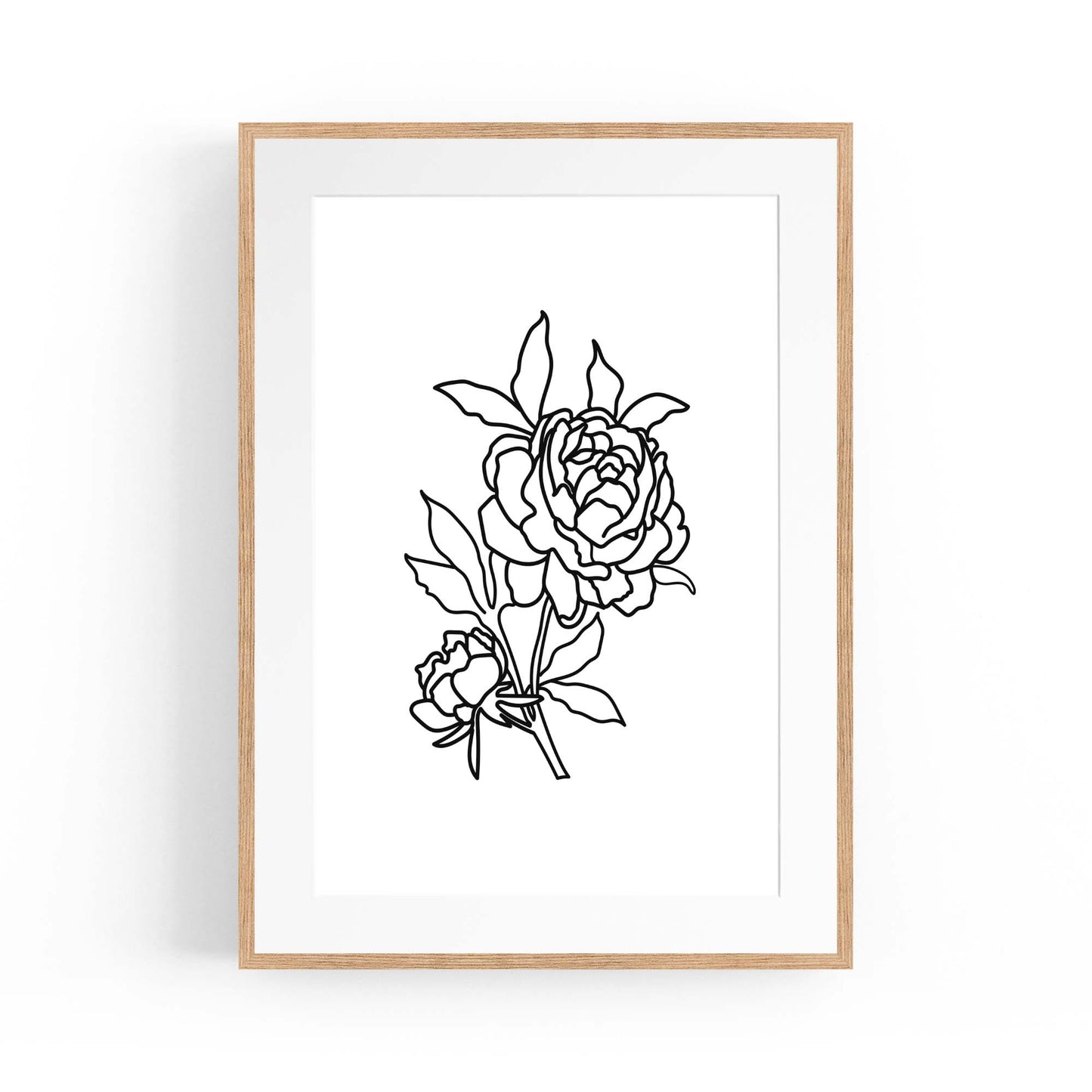 Rose Flower Line Drawing Minimal Kitchen Wall Art #3 - The Affordable Art Company