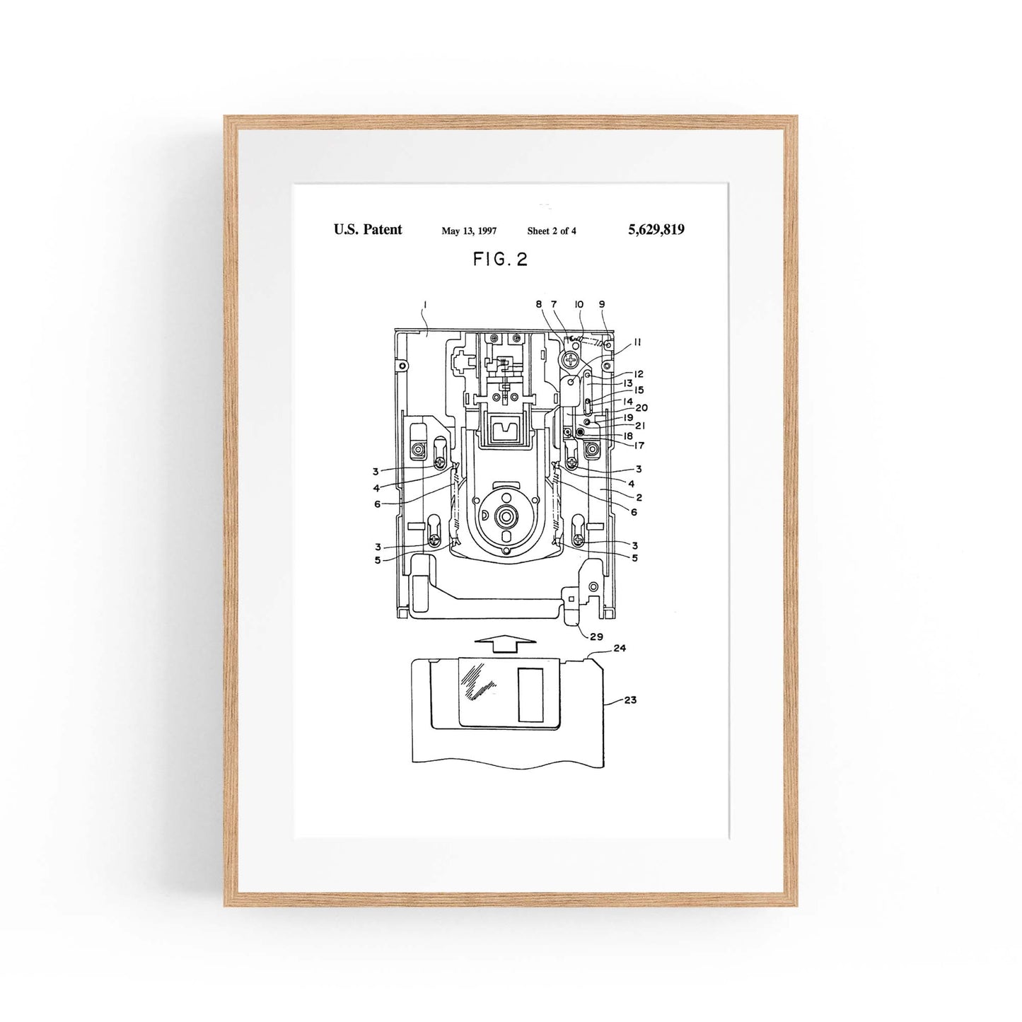 Vintage Floppy Disk Patent Wall Art #2 - The Affordable Art Company