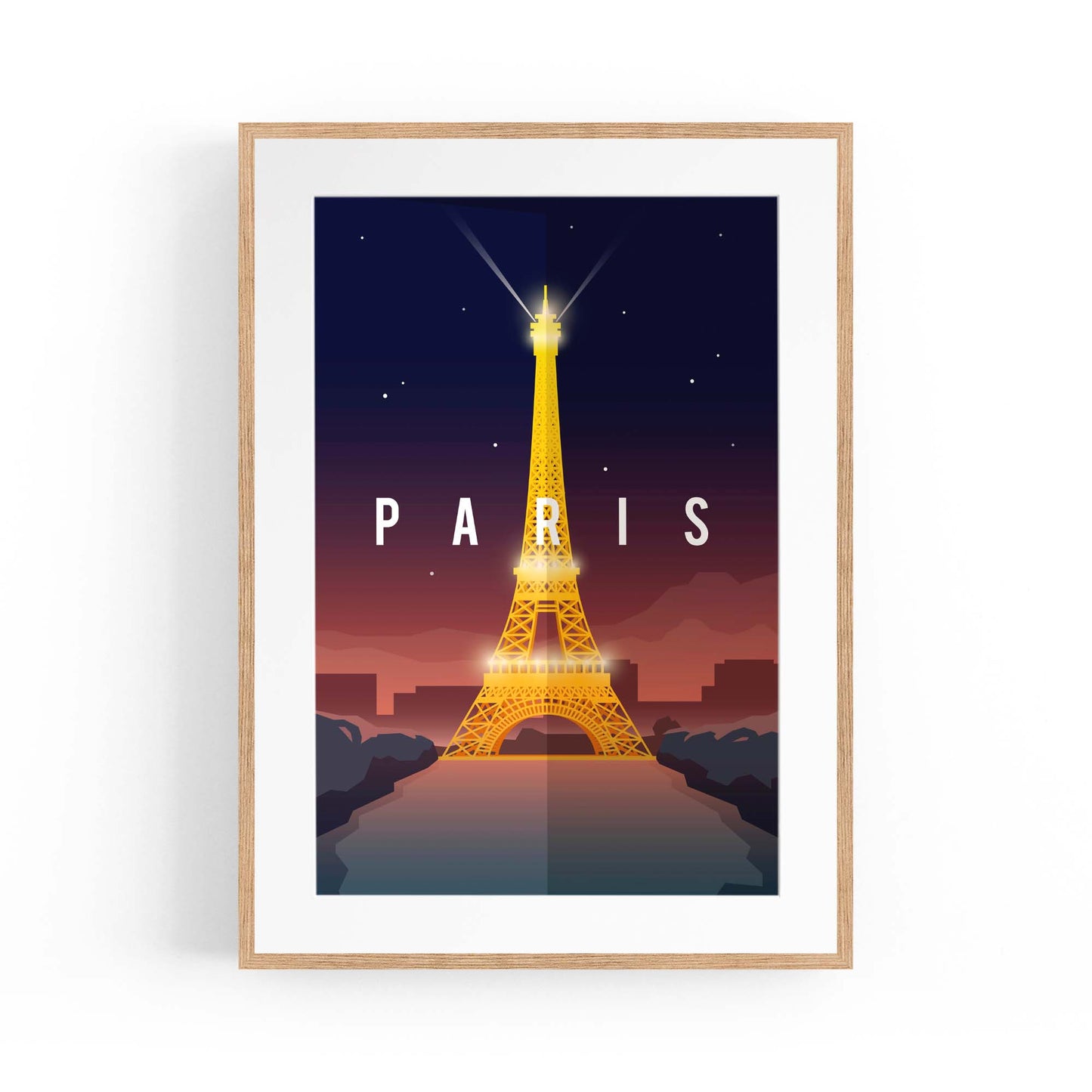 Retro Paris France Vintage Travel European Wall Art - The Affordable Art Company