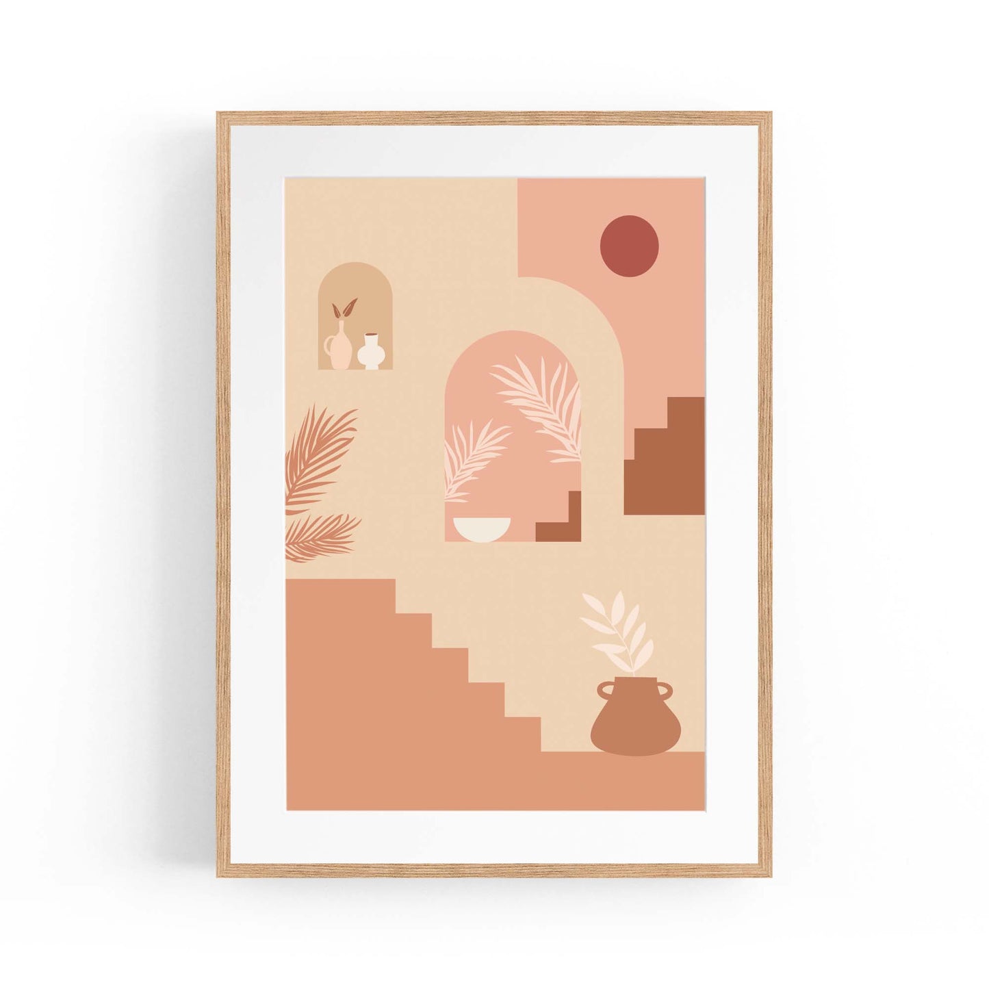 Abstract Terracotta Minimal Home Decor Wall Art - The Affordable Art Company