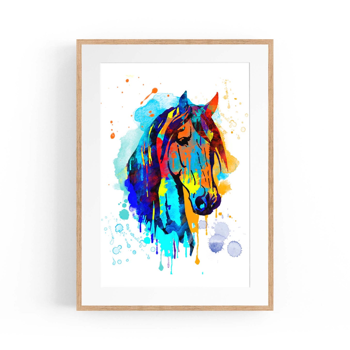 Horse Painting Girls Bedroom Colourful Wall Art #4 - The Affordable Art Company