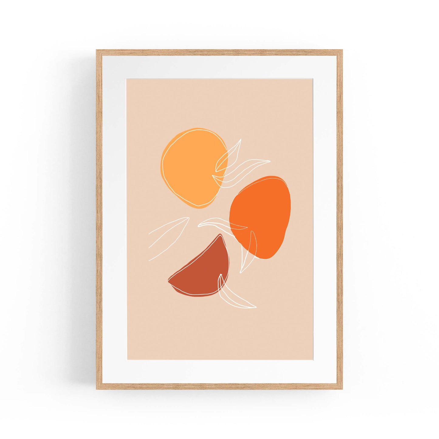 Retro Peach Fruit Kitchen Cafe Style Pastel Wall Art #1 - The Affordable Art Company