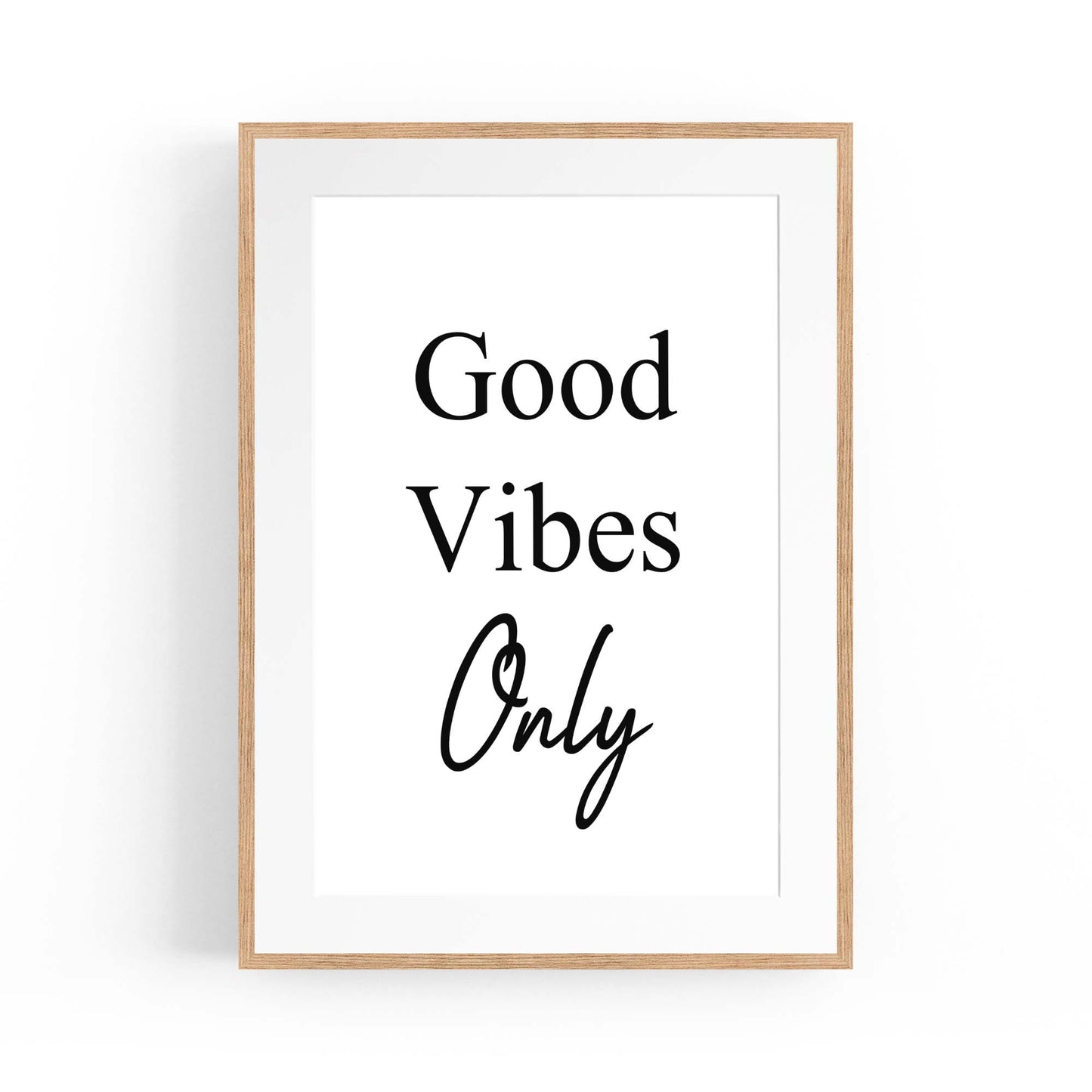 "Good Vibes" Fashion Quote Bedroom Wall Art - The Affordable Art Company