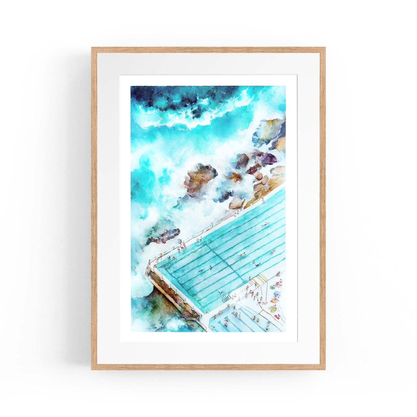 Bondi Sea Baths Sydney Painting Artwork Wall Art - The Affordable Art Company