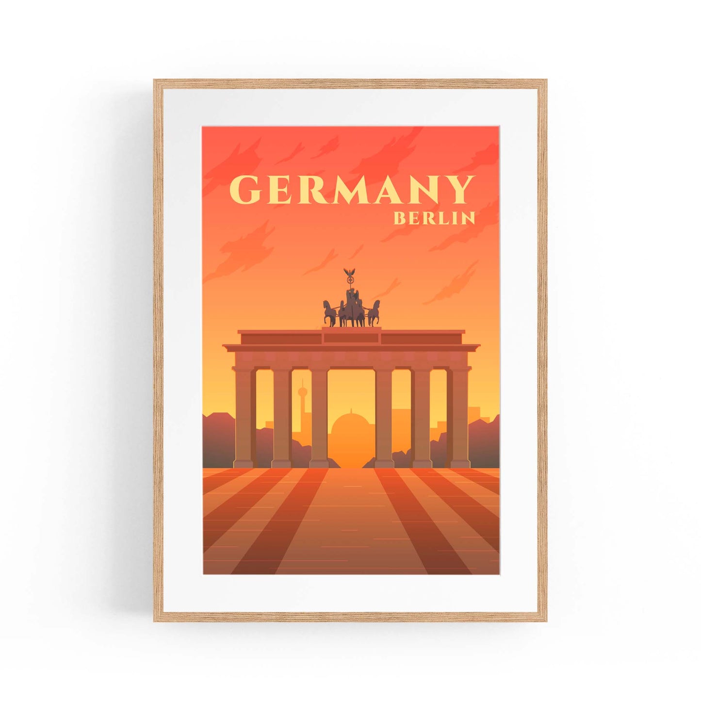 Retro Berlin Germany Travel Vintage Wall Art - The Affordable Art Company