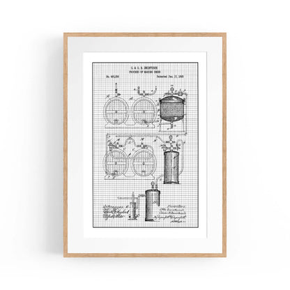Vintage Beer Making Patent Man Cave Gift Wall Art #2 - The Affordable Art Company