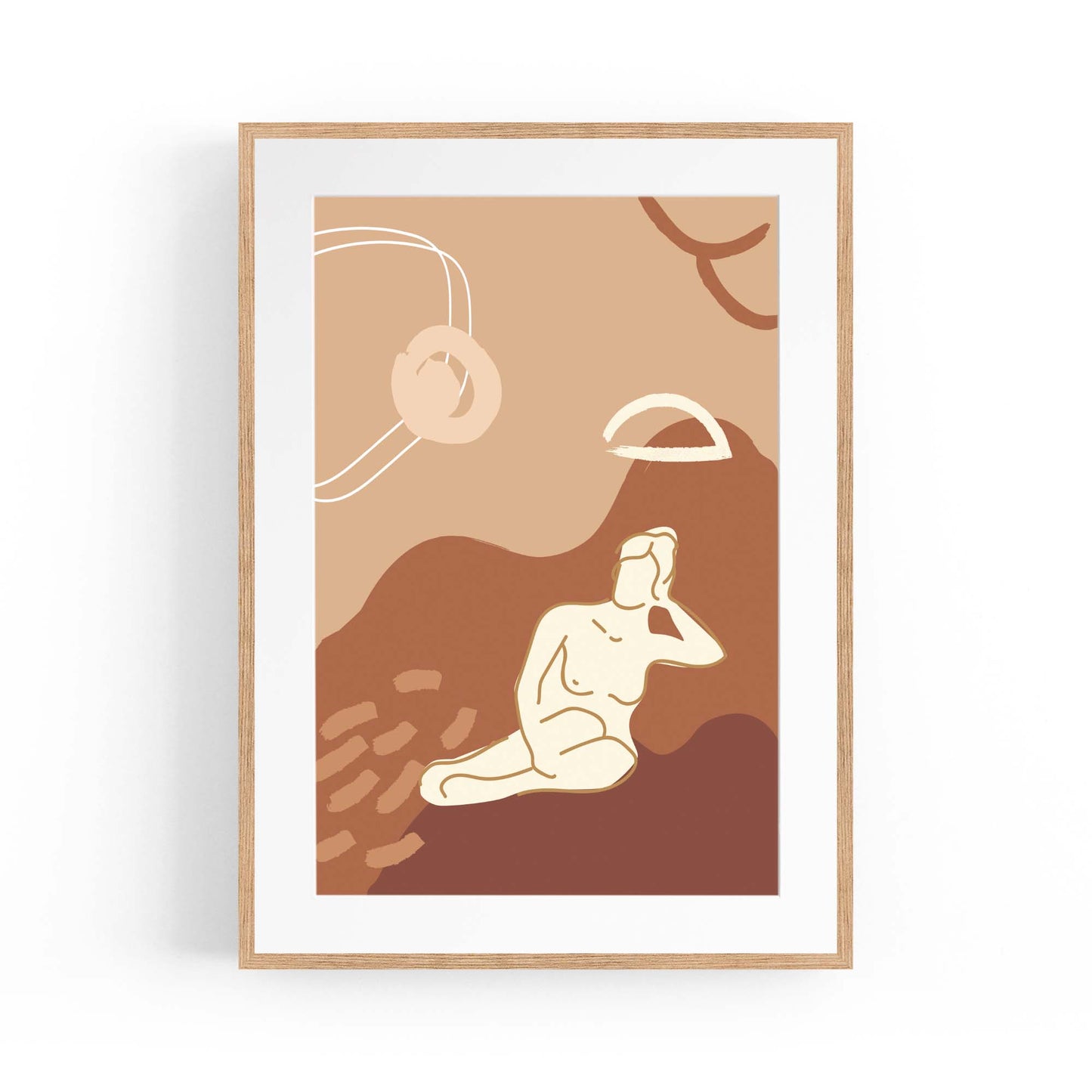 Minimal Greek Goddess Retro Abstract Wall Art - The Affordable Art Company