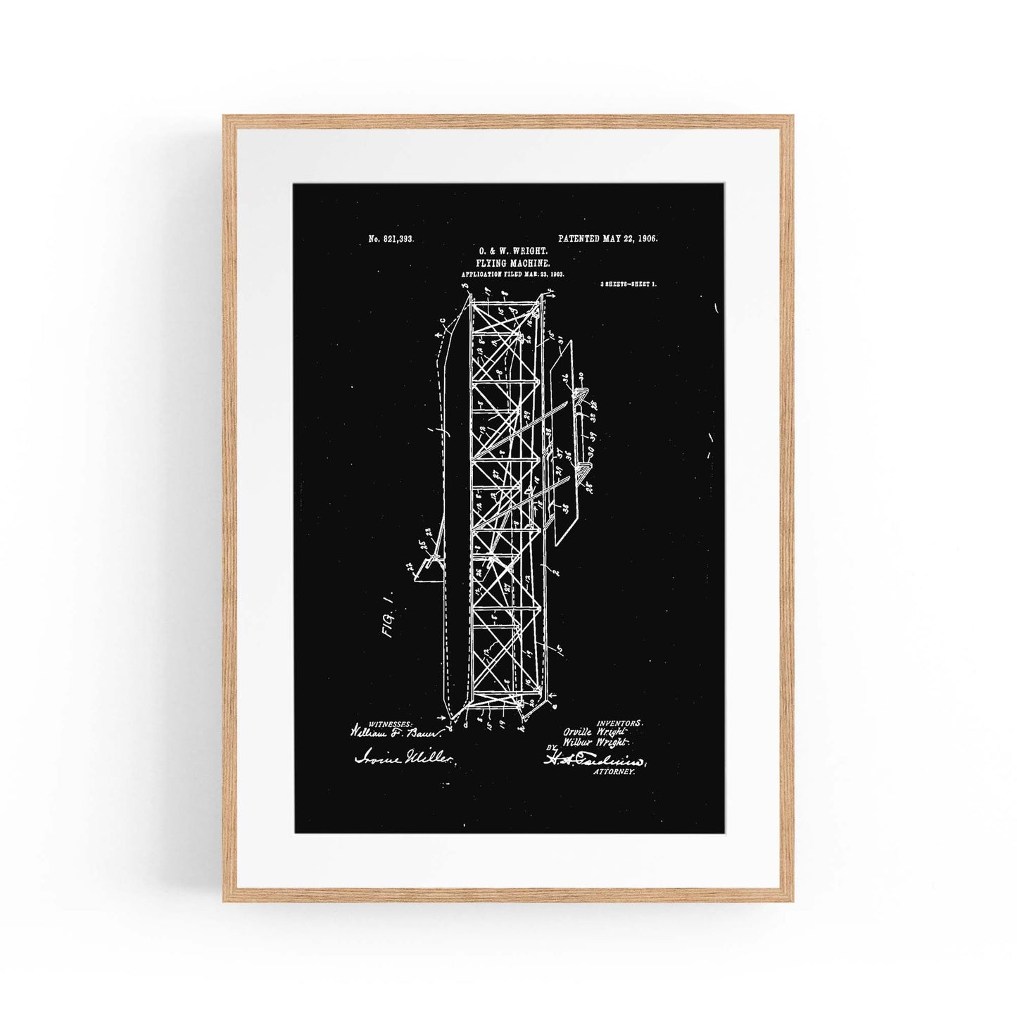 Airplane Patent Vintage Minimal Man Cave Wall Art #8 - The Affordable Art Company
