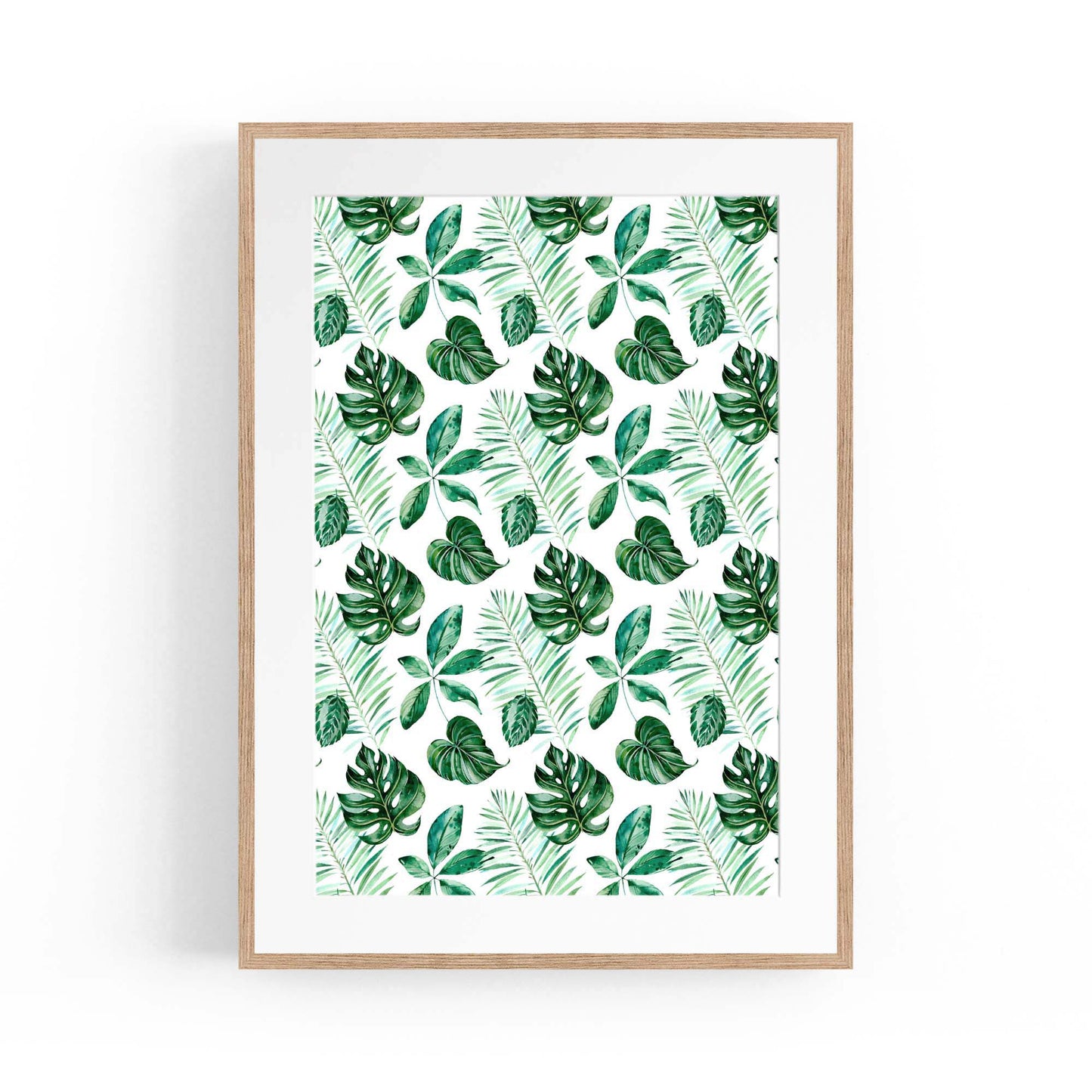 Green Leaves Pattern Nature Wall Art - The Affordable Art Company