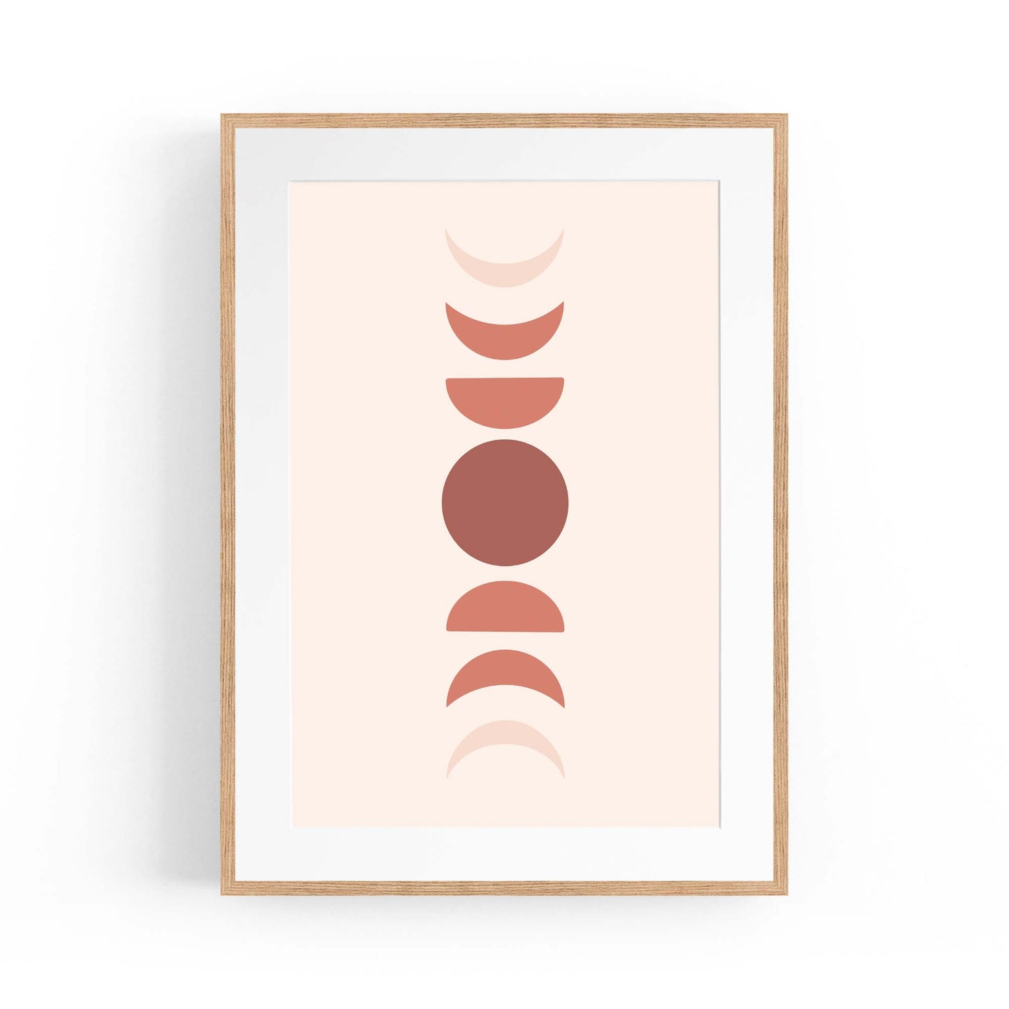 Minimal Moon Phase Retro Pink & Pastel Wall Art #2 - The Affordable Art Company