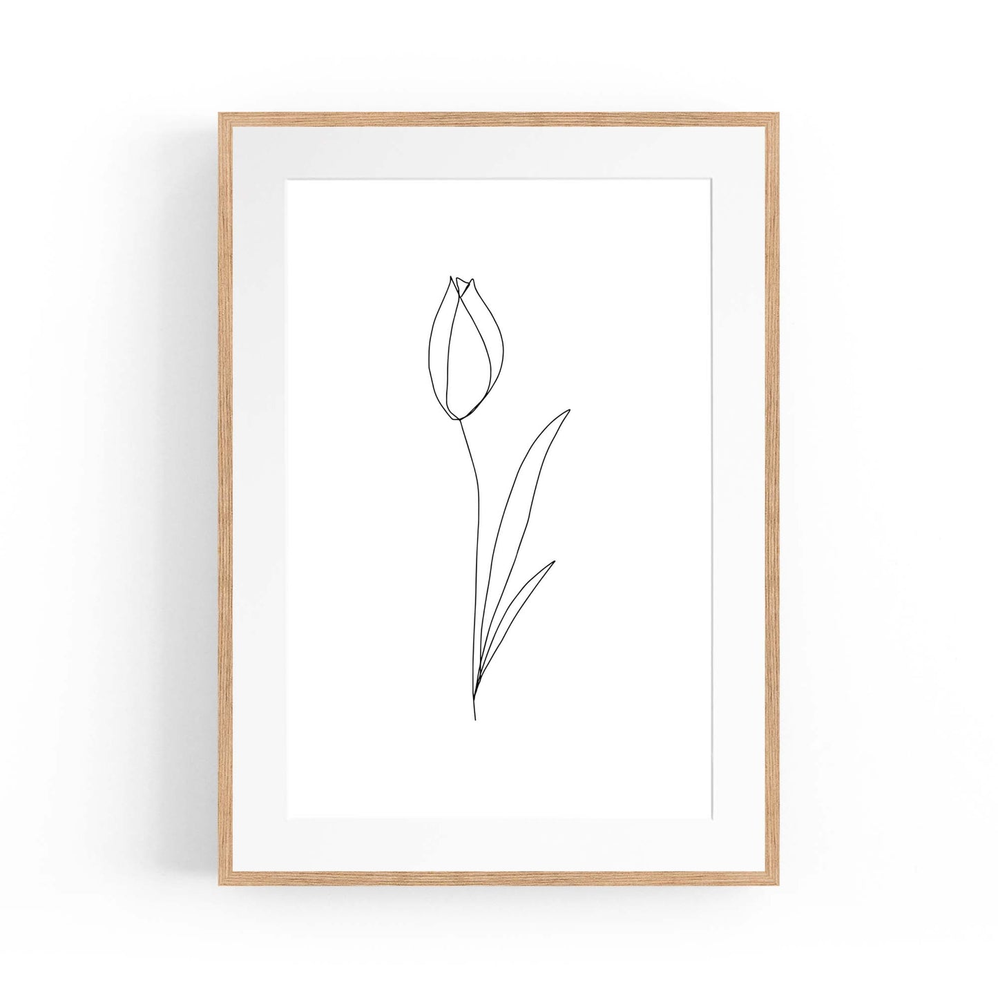 Minimal Tulip Flower Line Drawing Wall Art #1 - The Affordable Art Company