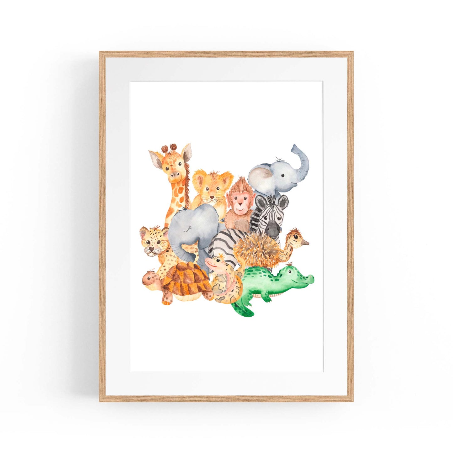 Safari Animal Group Painting Nursery Wall Art #2 - The Affordable Art Company