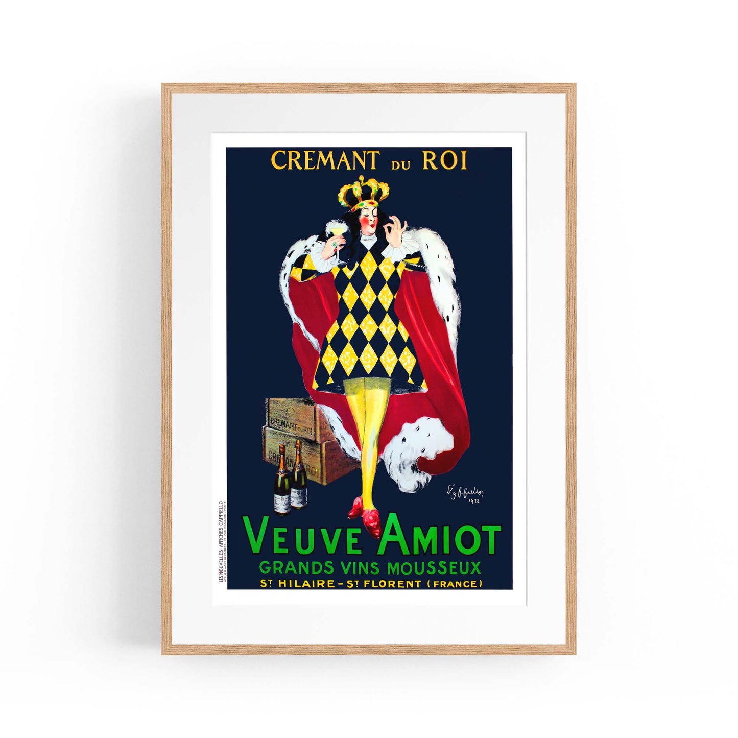 Cremant du Roi Veuve Amiot Vintage Drinks Advert Wall Art - The Affordable Art Company