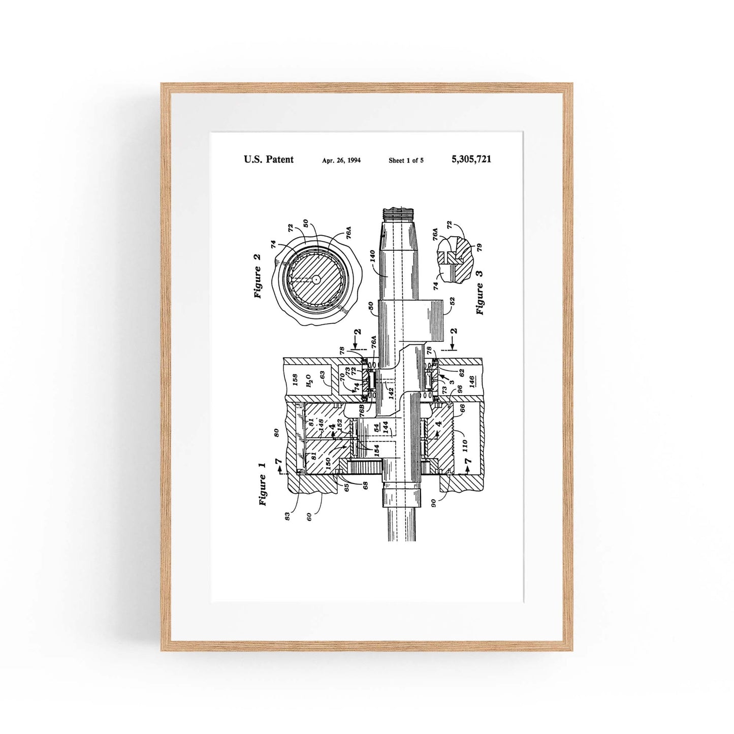 Vintage Rotary Engine Patent Engineering Wall Art #2 - The Affordable Art Company