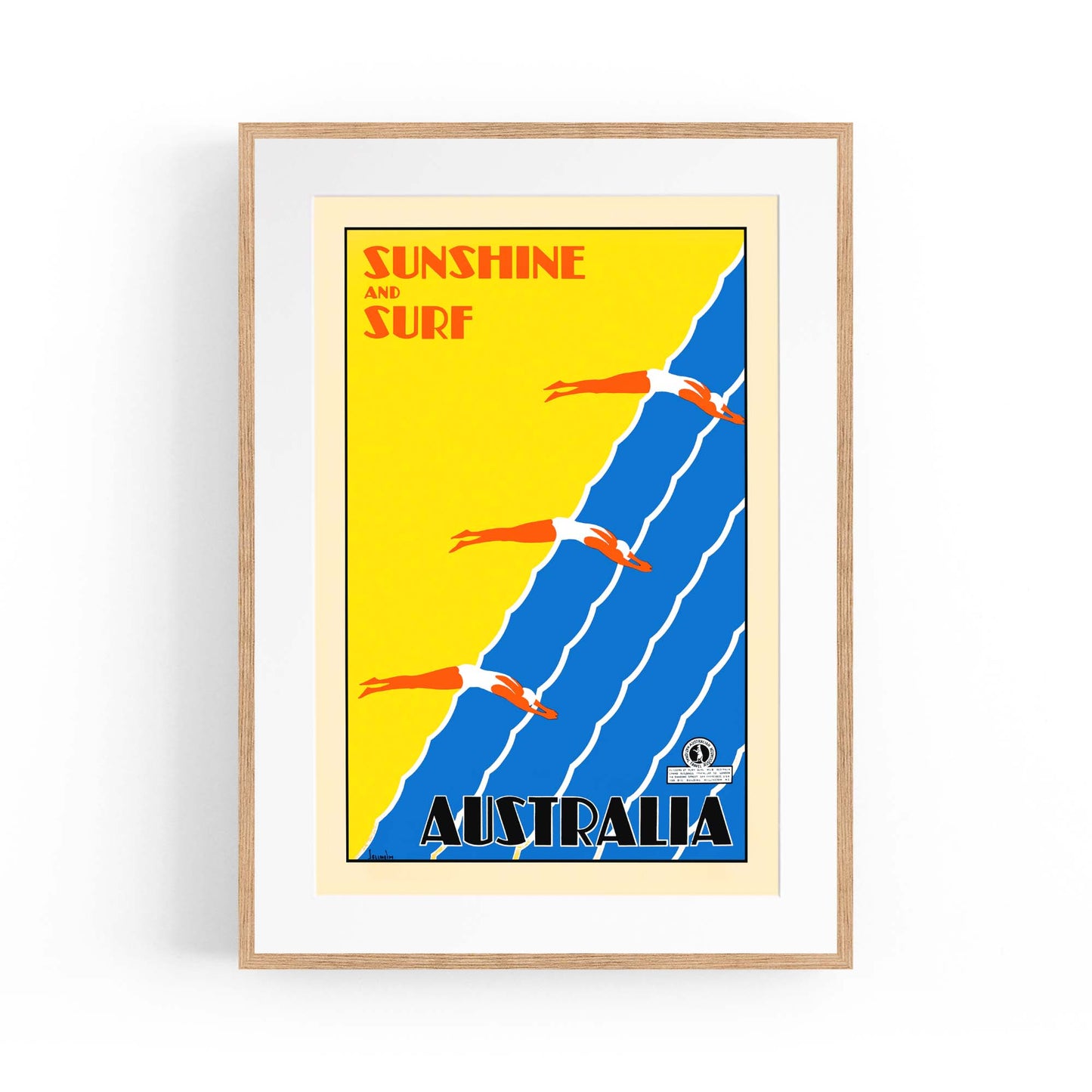 Vintage Sunshine and Surf, Australia Advert Wall Art - The Affordable Art Company