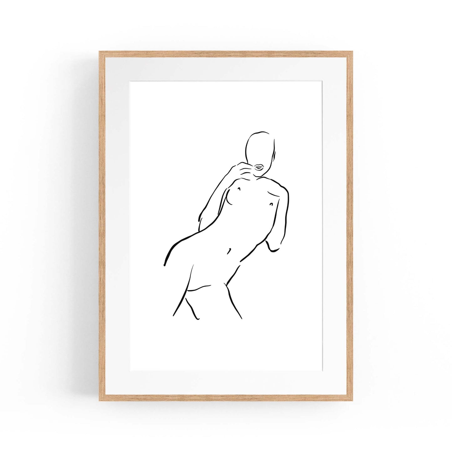 Nude Minimal Female Body Line Abstract Wall Art - The Affordable Art Company