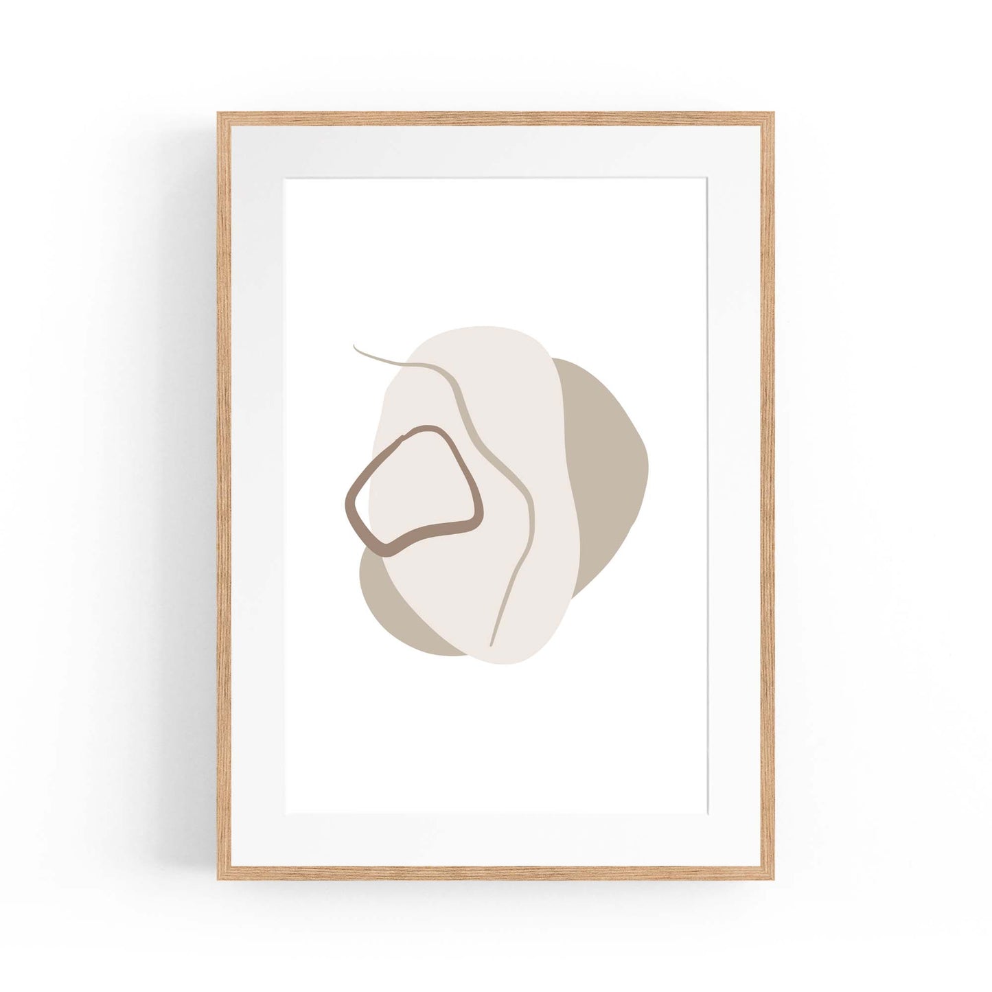 Minimal Black & White Shapes Abstract Wall Art #3 - The Affordable Art Company