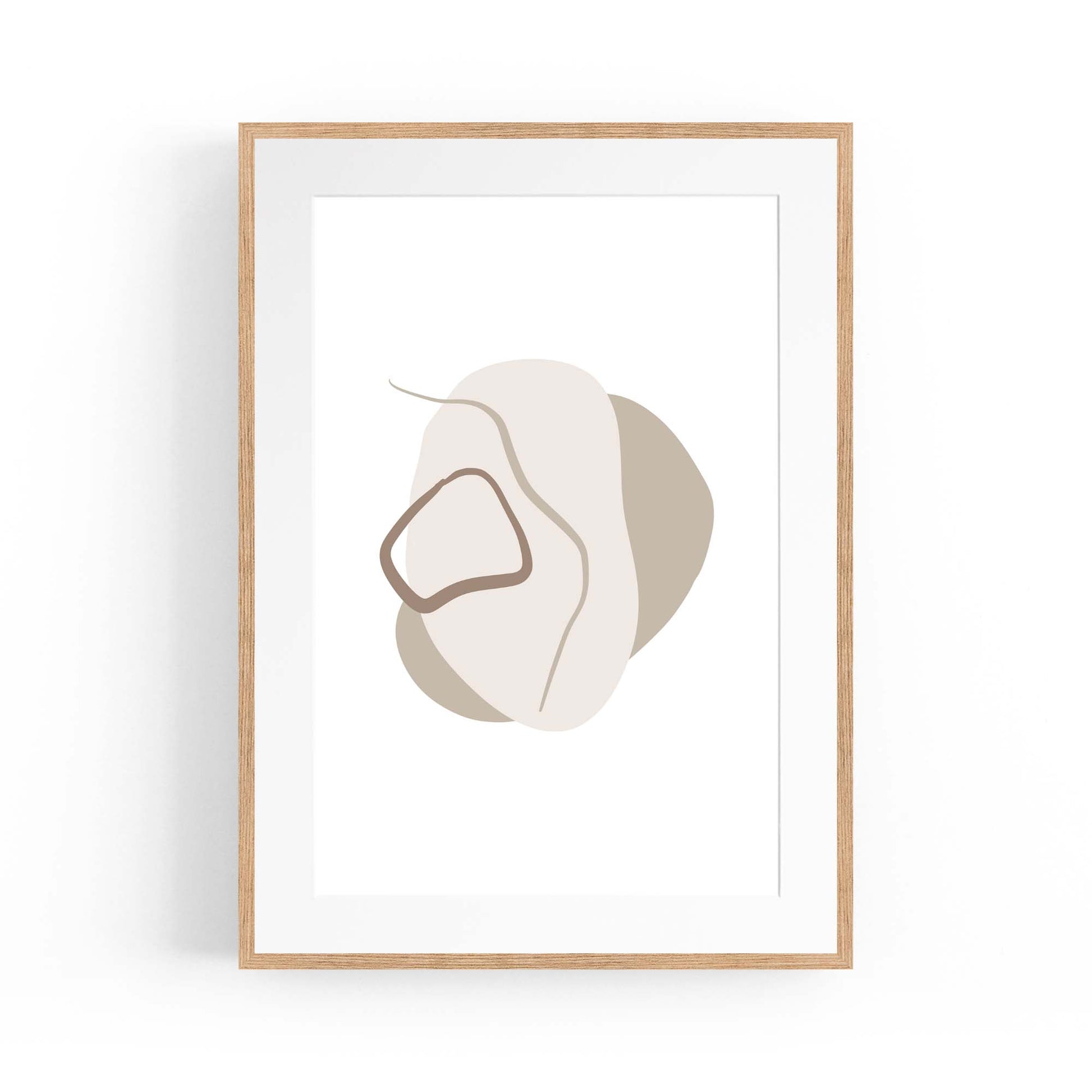 Minimal Black & White Shapes Abstract Wall Art #3 - The Affordable Art Company