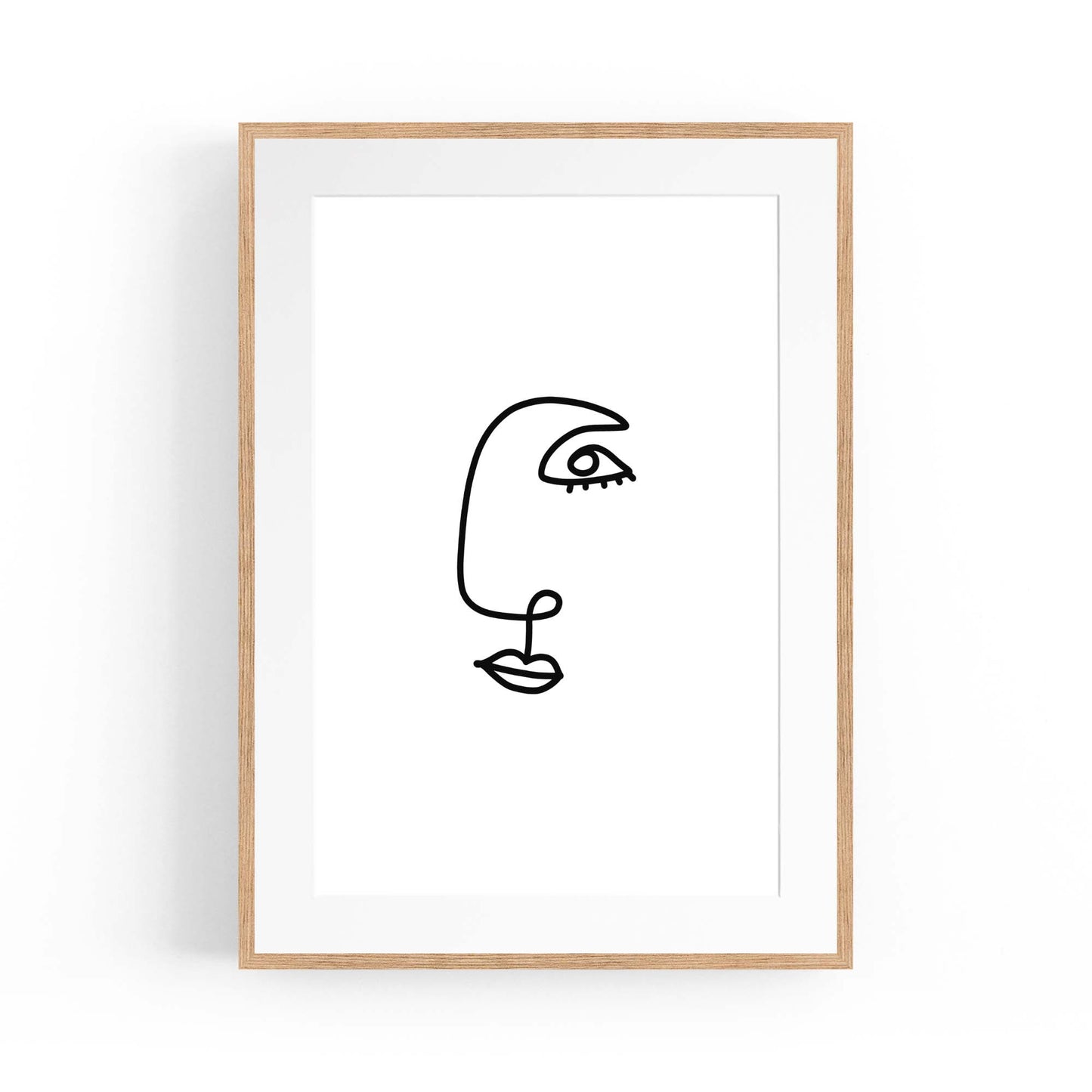 Minimal Abstract Line Face Modern Wall Art #6 - The Affordable Art Company