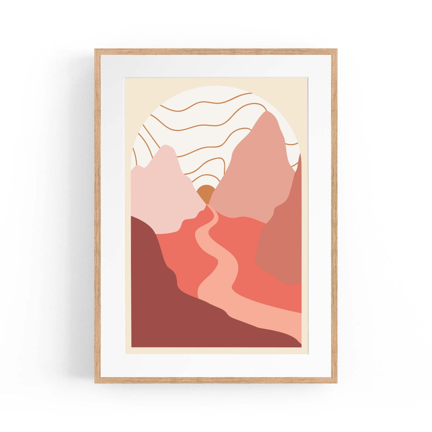 Twilight Mountain Pastel & Pink Landscape Wall Art - The Affordable Art Company