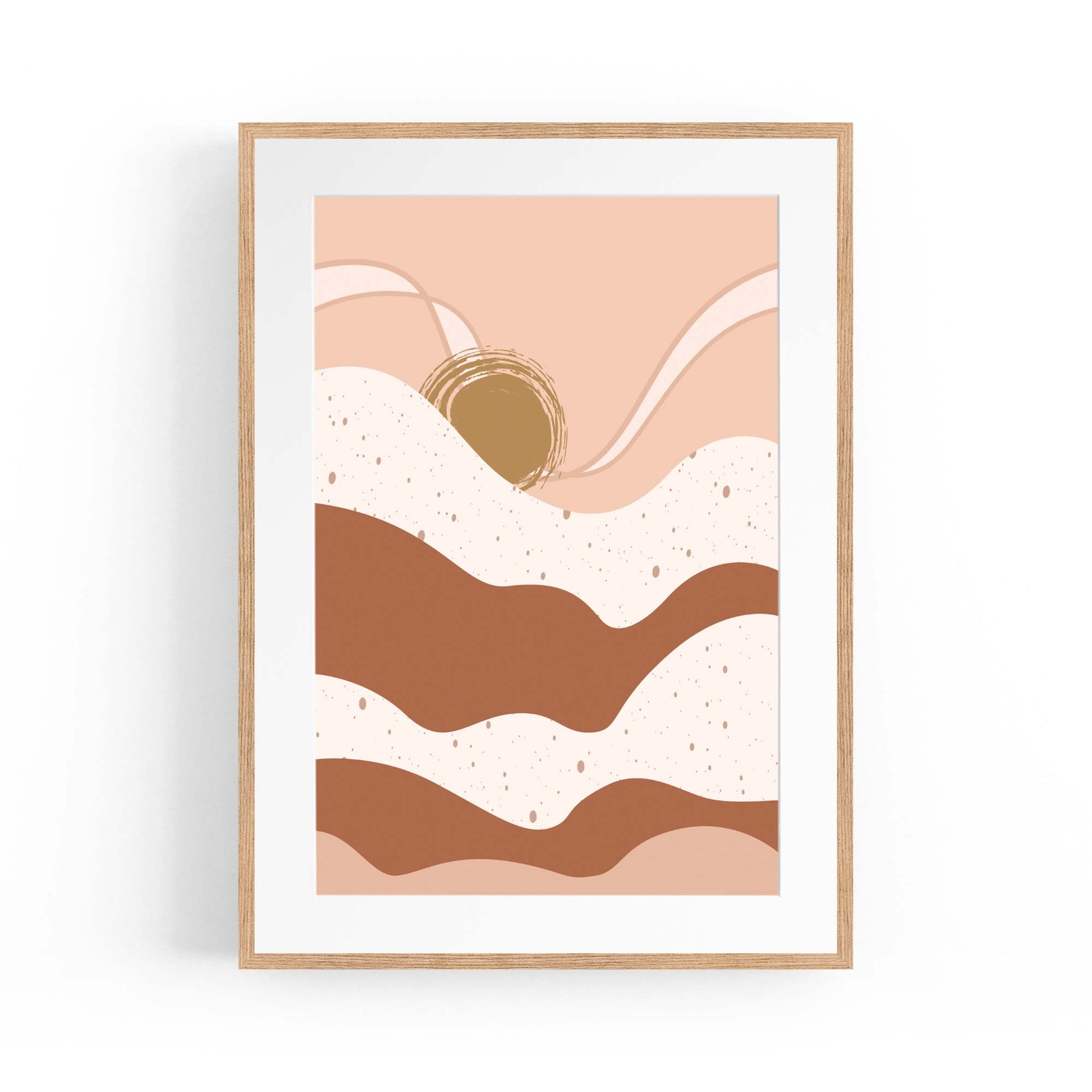 Sunset Abstraction Retro Landscape Wall Art - The Affordable Art Company