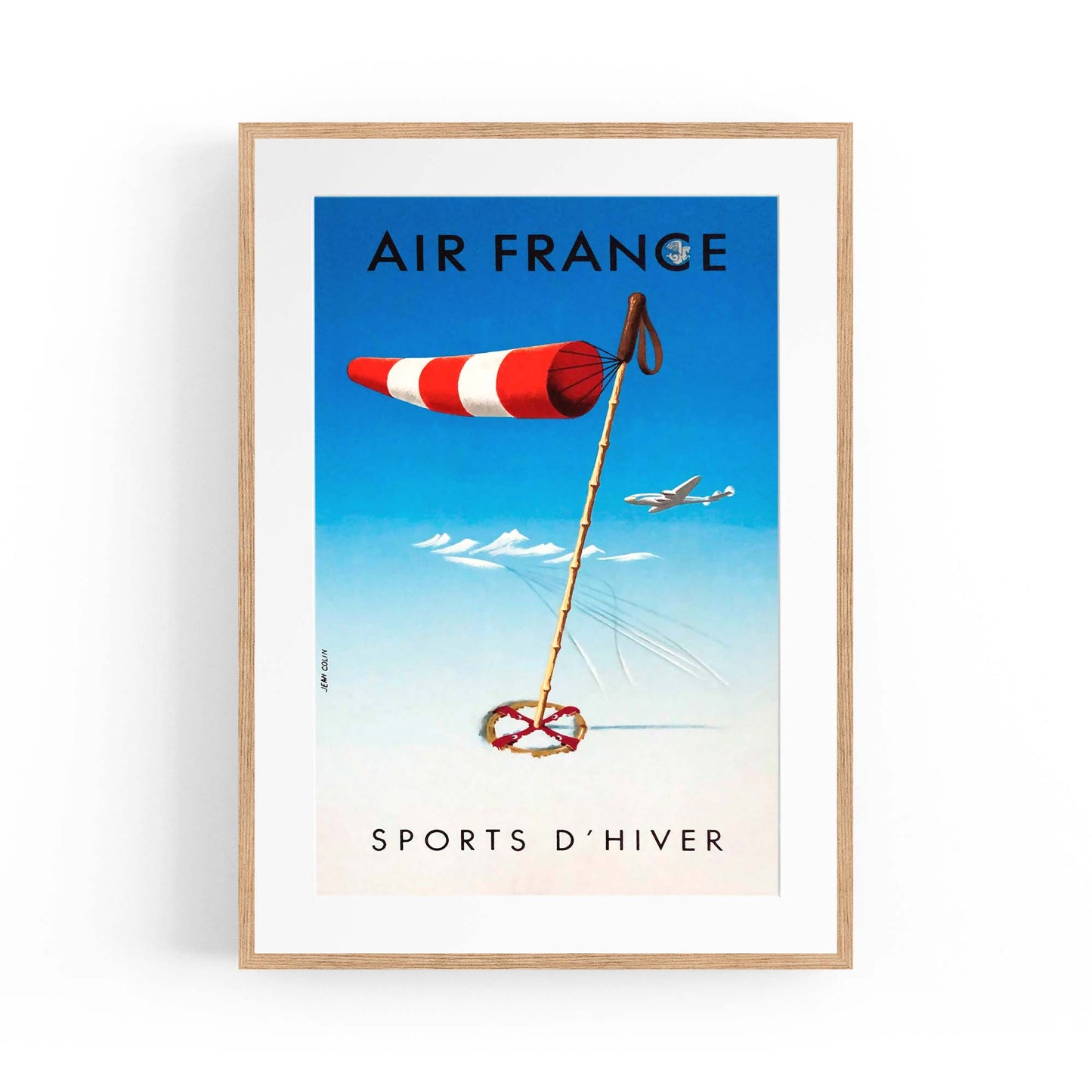 Winter Sports by Air France Vintage Travel Advert Wall Art - The Affordable Art Company