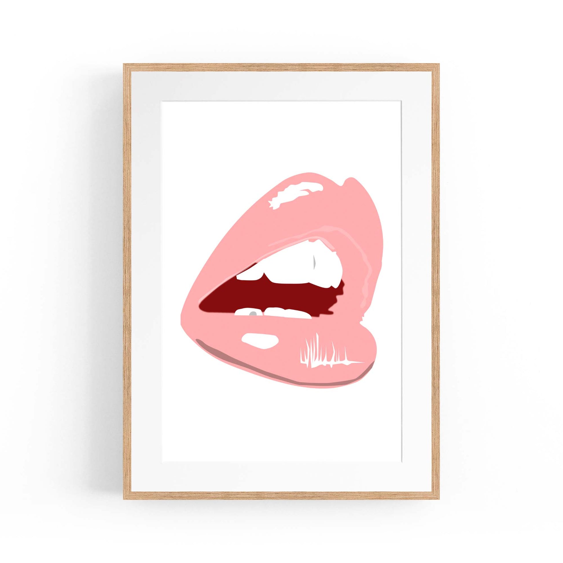 Pink Lips Fashion Girls Bedroom Makeup Wall Art - The Affordable Art Company