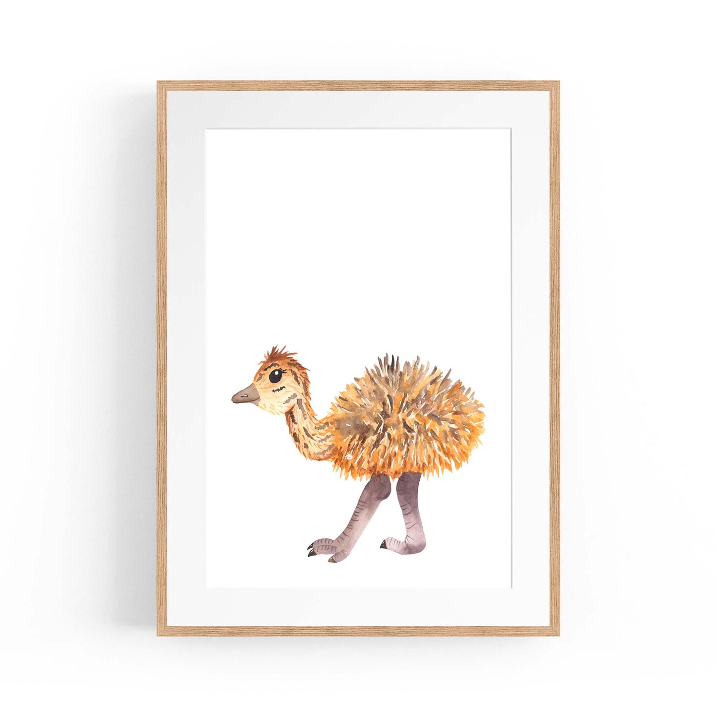 Cartoon Ostrich Cute Nursery Baby Animal Art - The Affordable Art Company