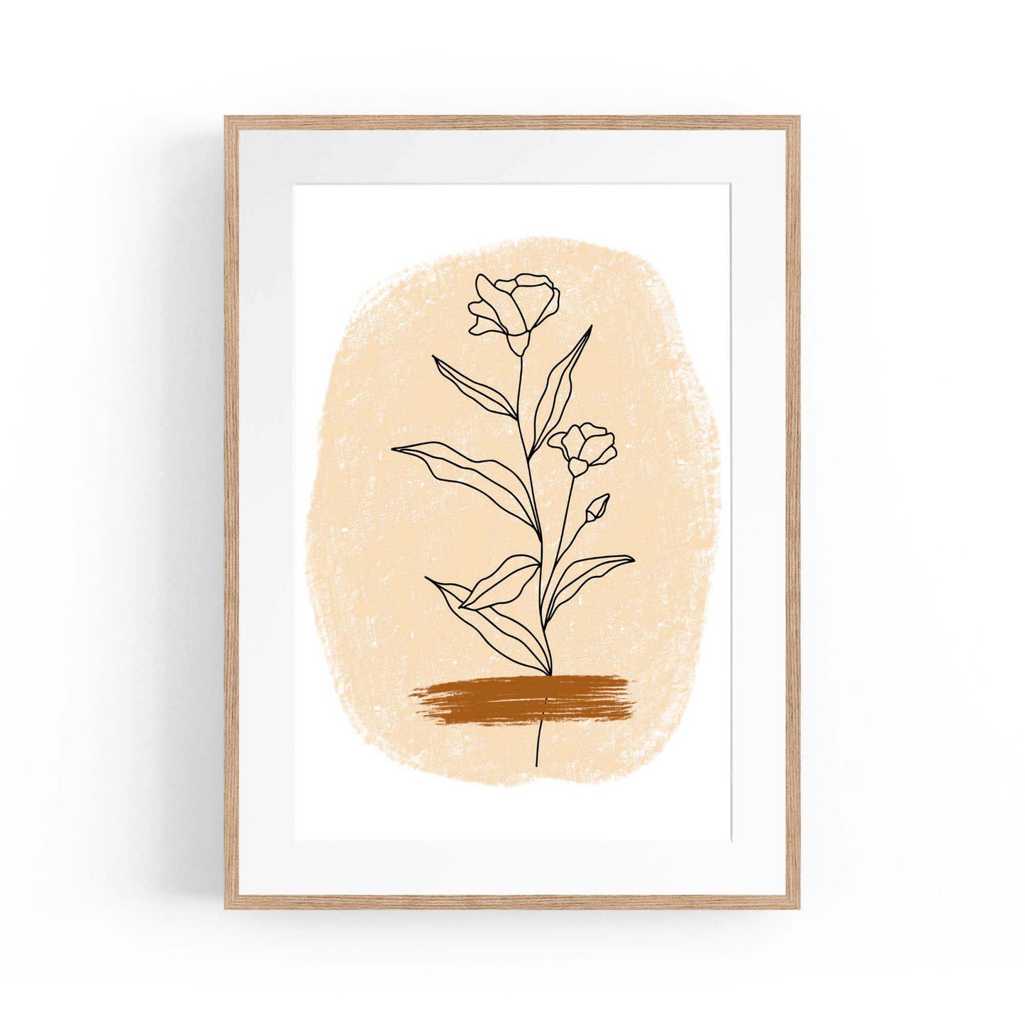 Minimal Floral Abstract Flower Drawing Wall Art #1 - The Affordable Art Company