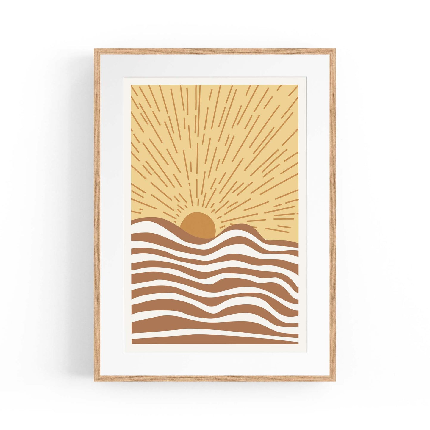 A New Day Sunset Minimal Abstract Wall Art - The Affordable Art Company