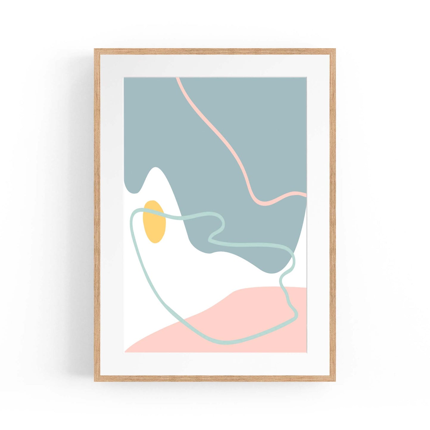 Calm Abstract Minimal Pastel Modern Wall Art #1 - The Affordable Art Company