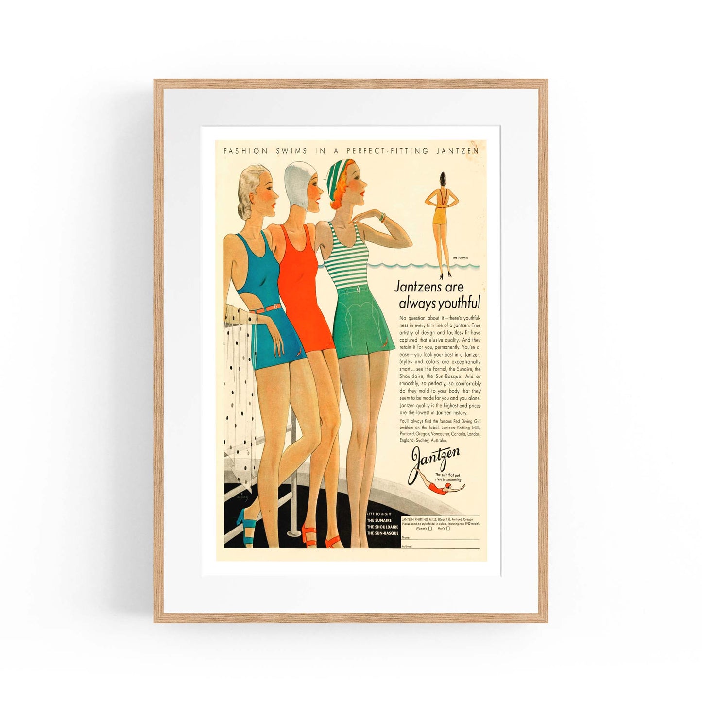 Vintage Fashion Advert Girls Bedroom Wall Art - The Affordable Art Company