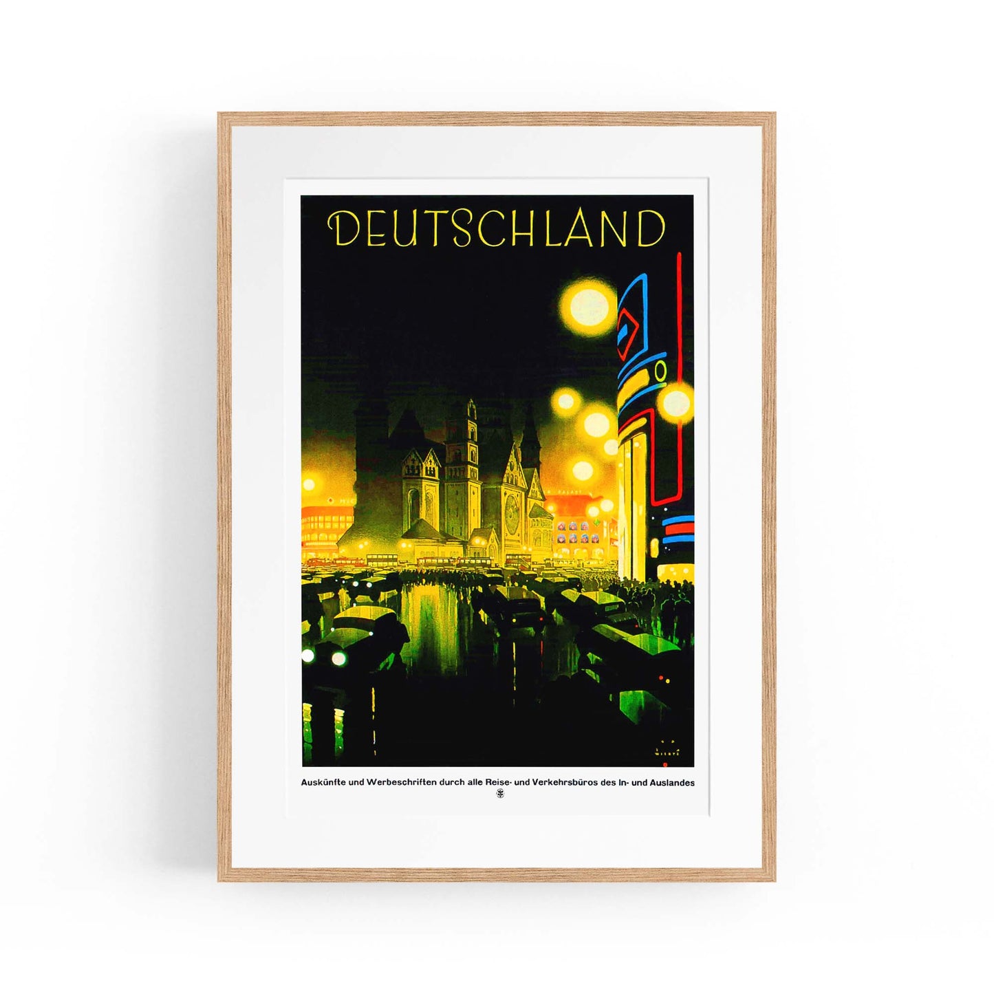 Deutschland Germany Vintage Travel Advert Wall Art - The Affordable Art Company