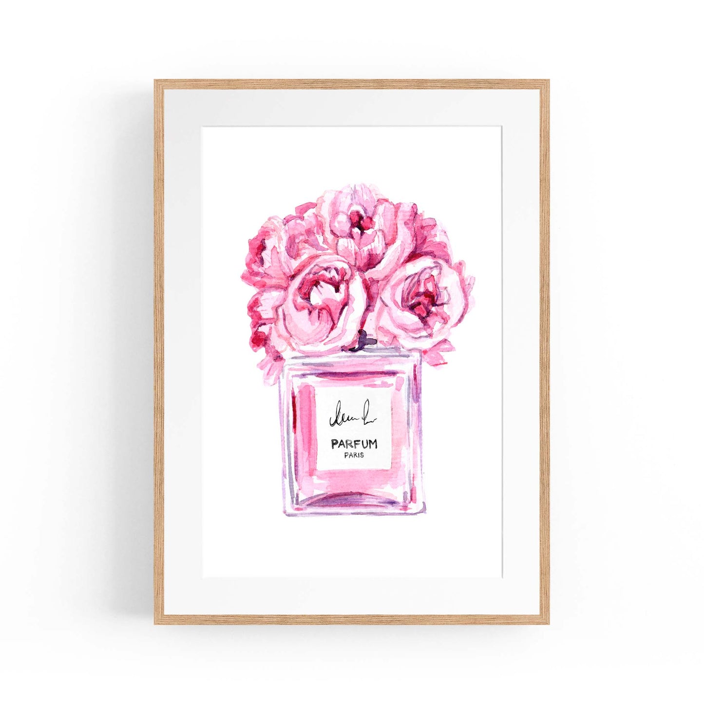 Pink Minimal Perfume Bottle Fashion Wall Art #1 - The Affordable Art Company