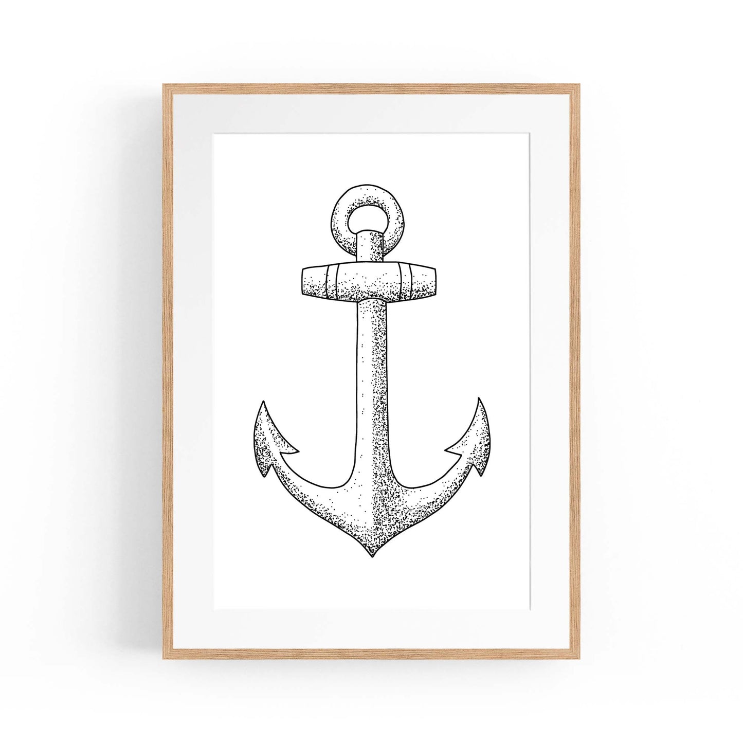 Anchor Drawing Nautical Coastal Bathroom Wall Art #2 - The Affordable Art Company