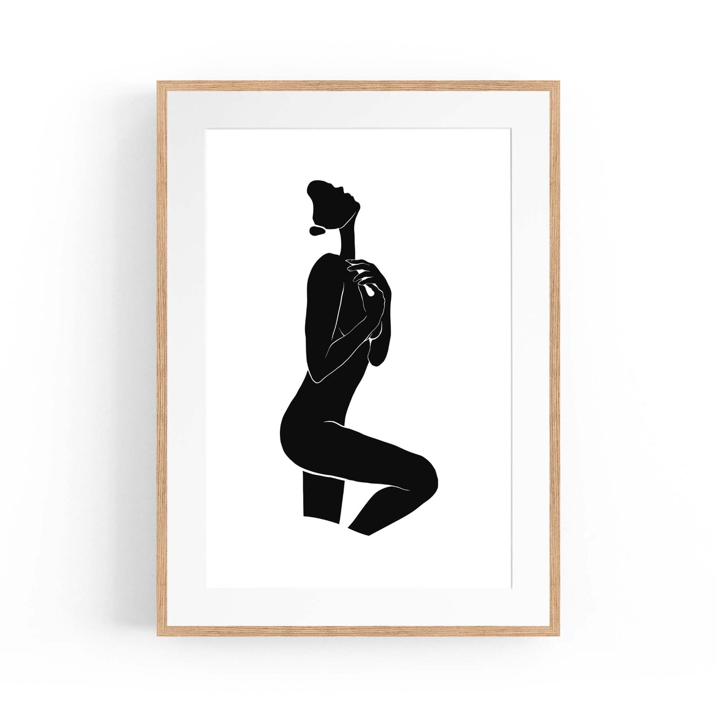 Minimal Nude Woman Female Shape Wall Art - The Affordable Art Company