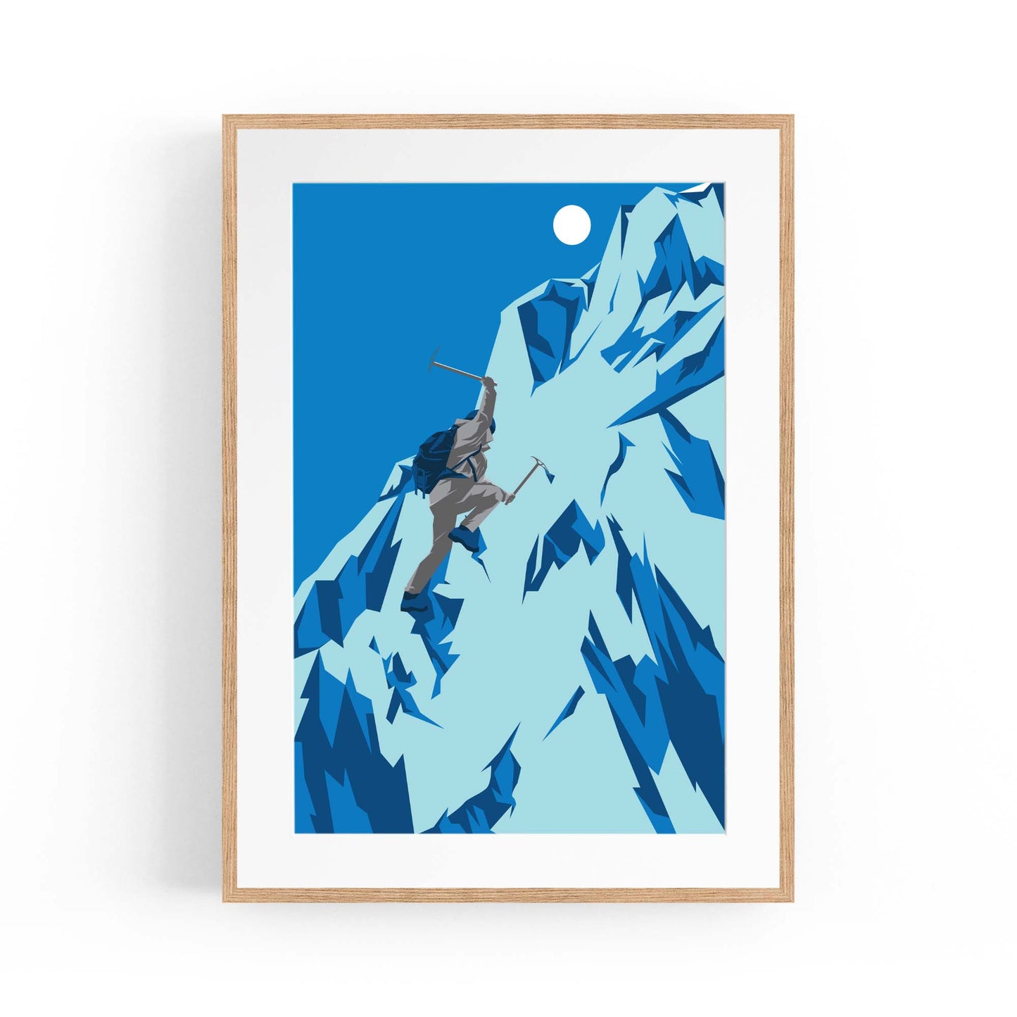 Retro Mountain Climbing Winter Sports Wall Art #3 - The Affordable Art Company