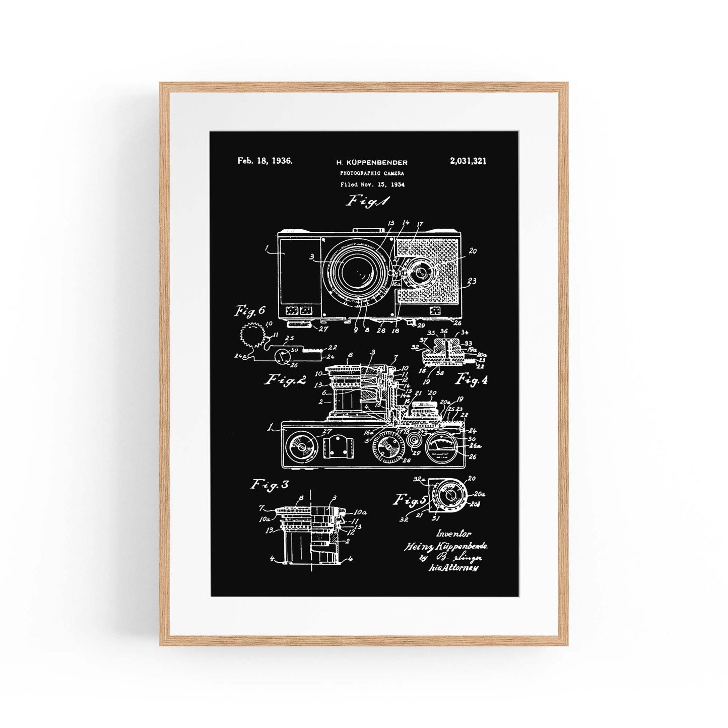 Vintage Camera Patent Photographer Wall Art #1 - The Affordable Art Company