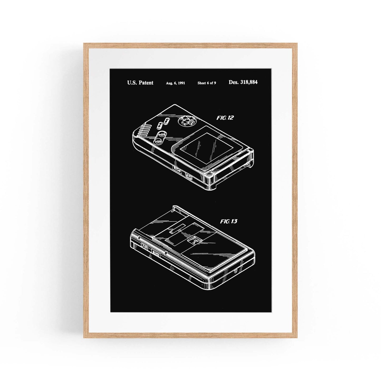 Vintage Game Boy Patent Gift Wall Art #1 - The Affordable Art Company