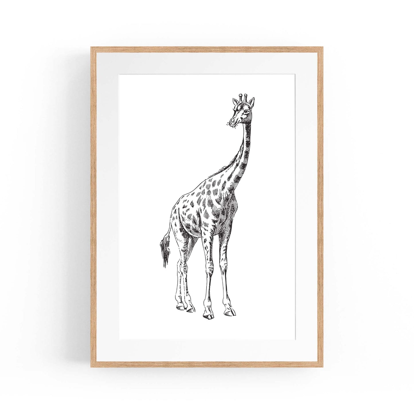 Detailed Giraffe Drawing Safari Animal Wall Art #2 - The Affordable Art Company